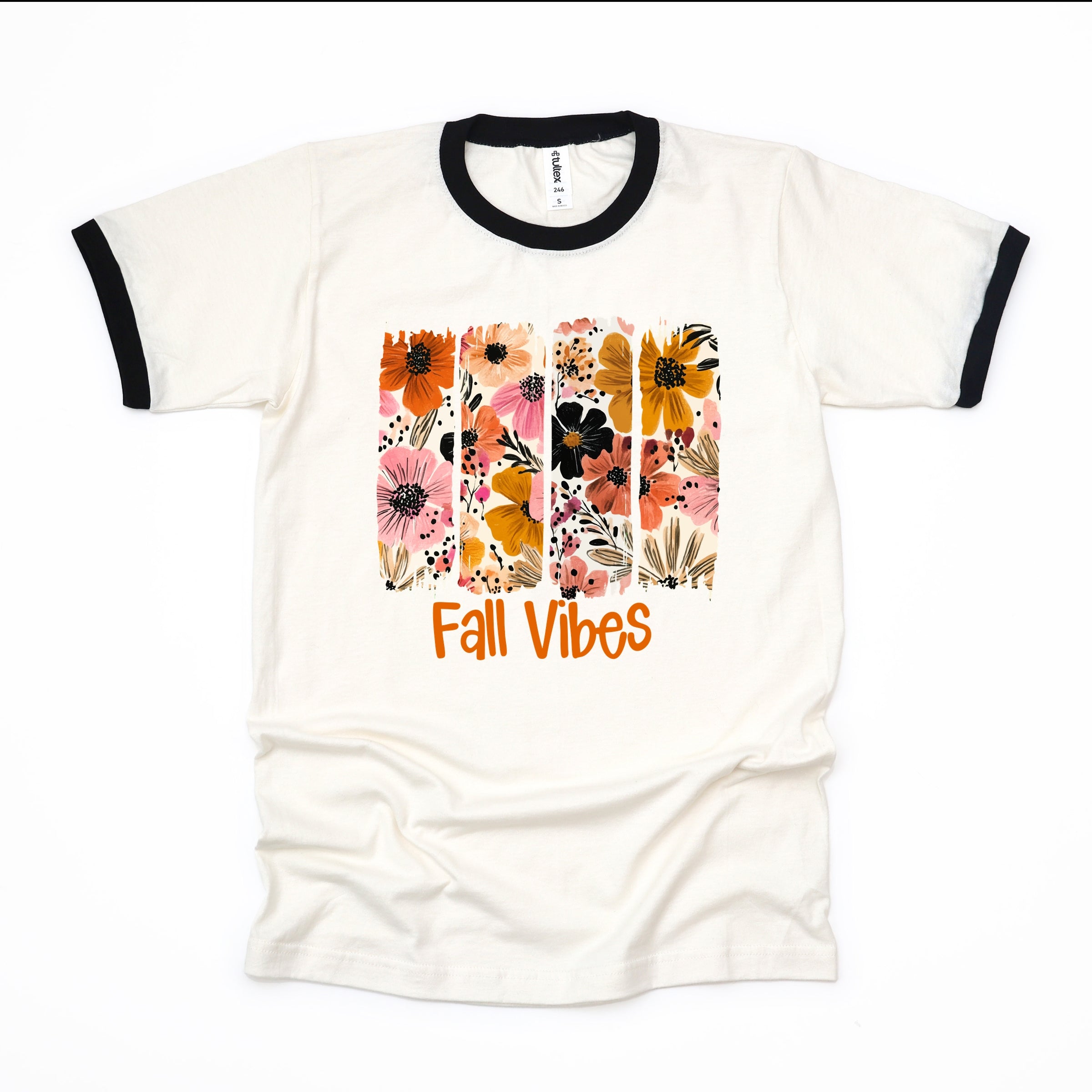 Fall Vibes Floral - Women's Ringer Graphic T-Shirt