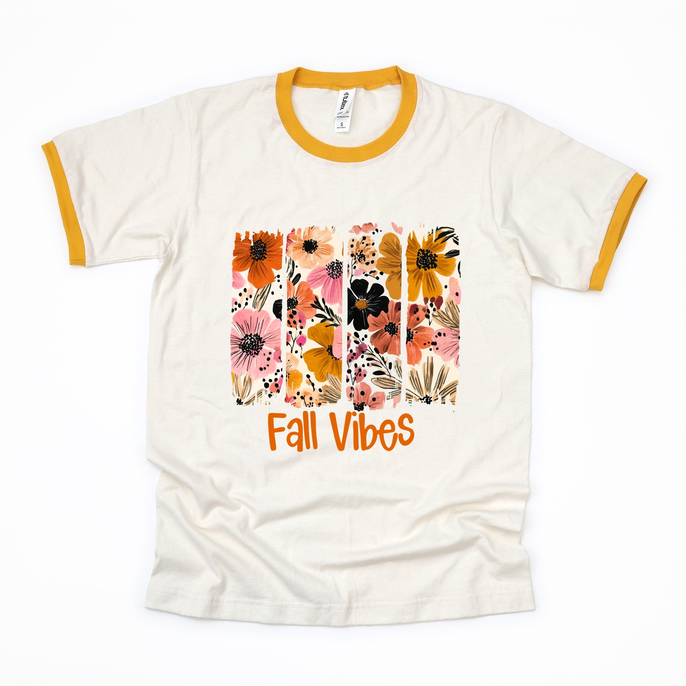 Fall Vibes Floral - Women's Ringer Graphic T-Shirt