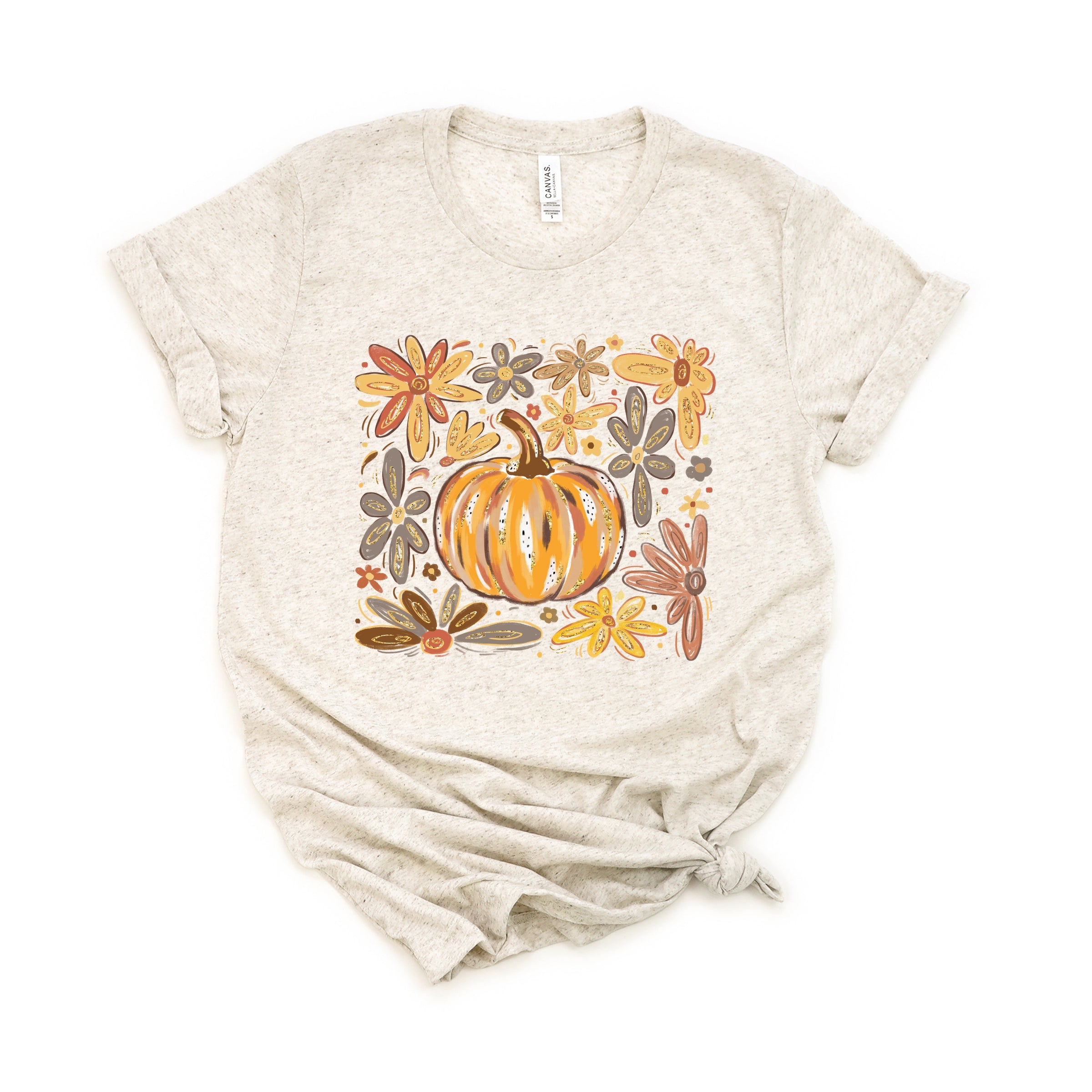 Fall Flowers And Pumpkin - Women's Short Sleeve Graphic T-Shirt