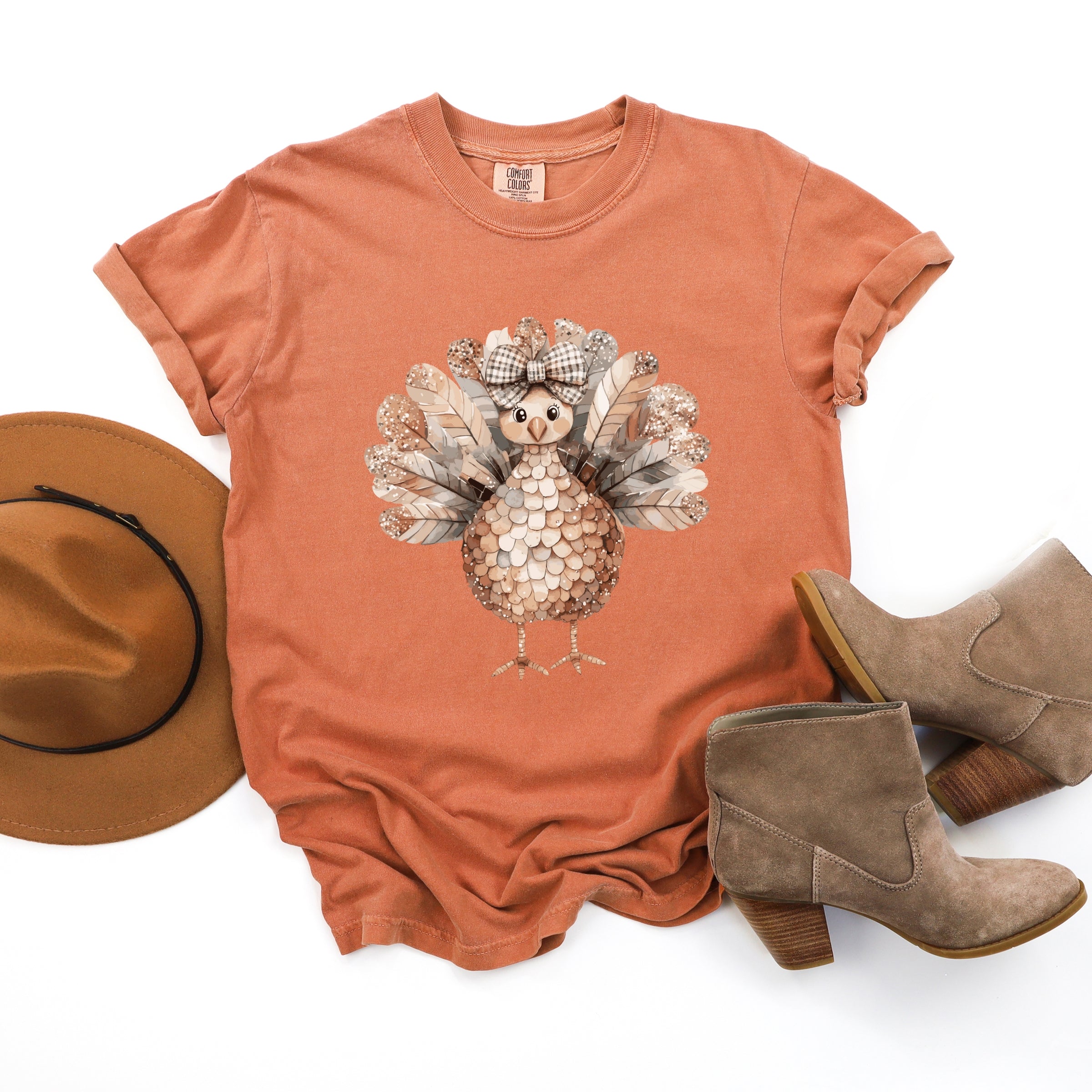 Sparkle Turkey - Women's Garment Dyed Graphic T-Shirt