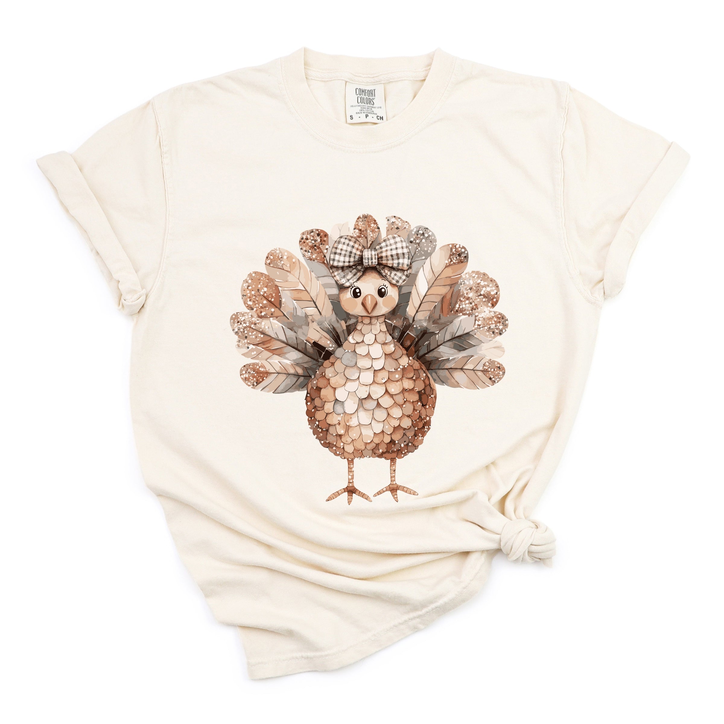 Sparkle Turkey - Women's Garment Dyed Graphic T-Shirt