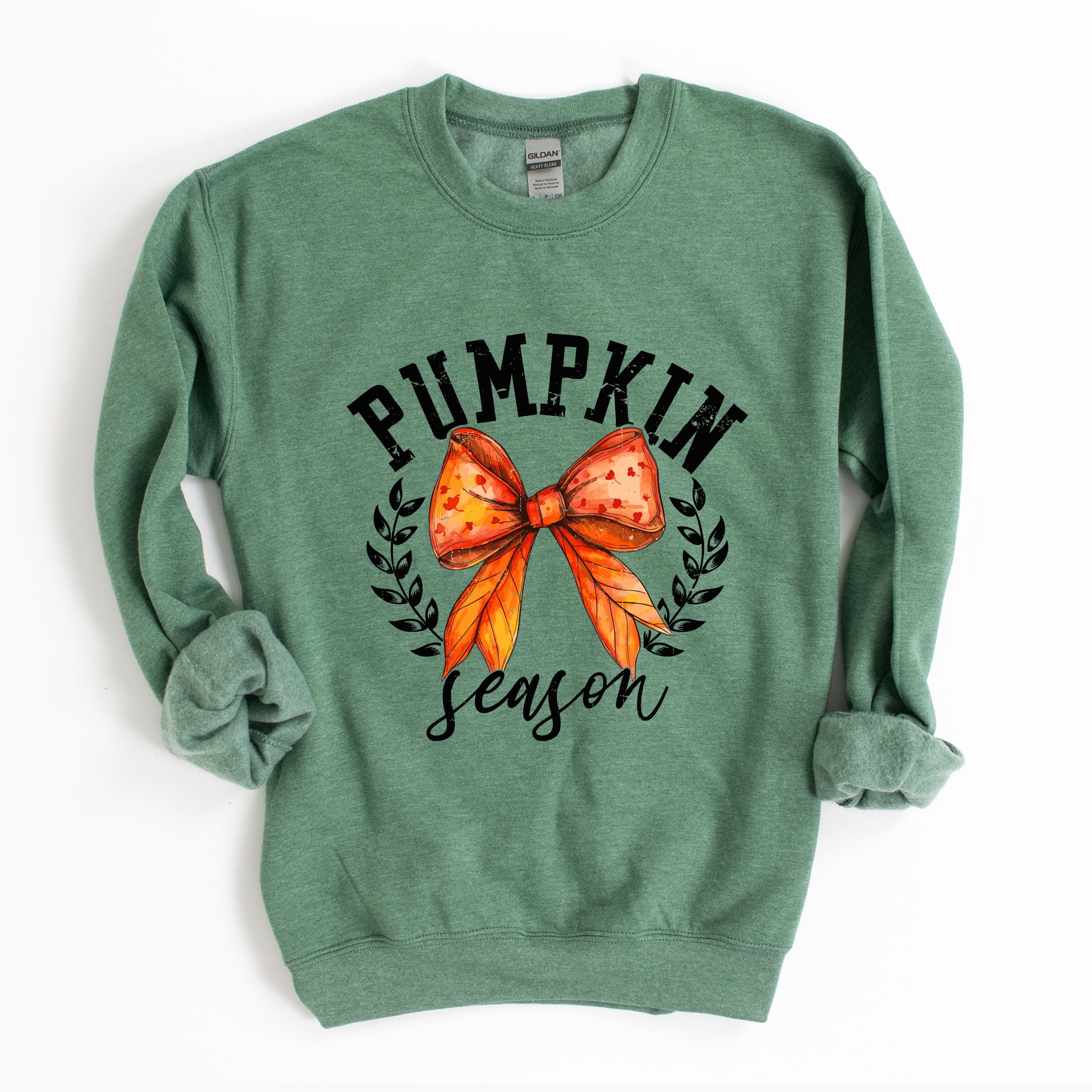 Coquette Orange Bow Pumpkin Season - Women's Graphic Sweatshirt