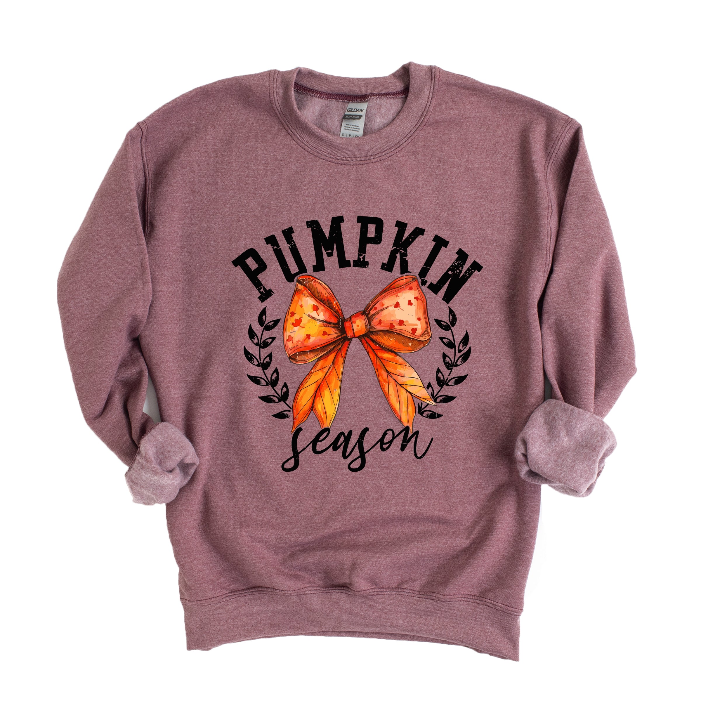 Coquette Orange Bow Pumpkin Season - Women's Graphic Sweatshirt