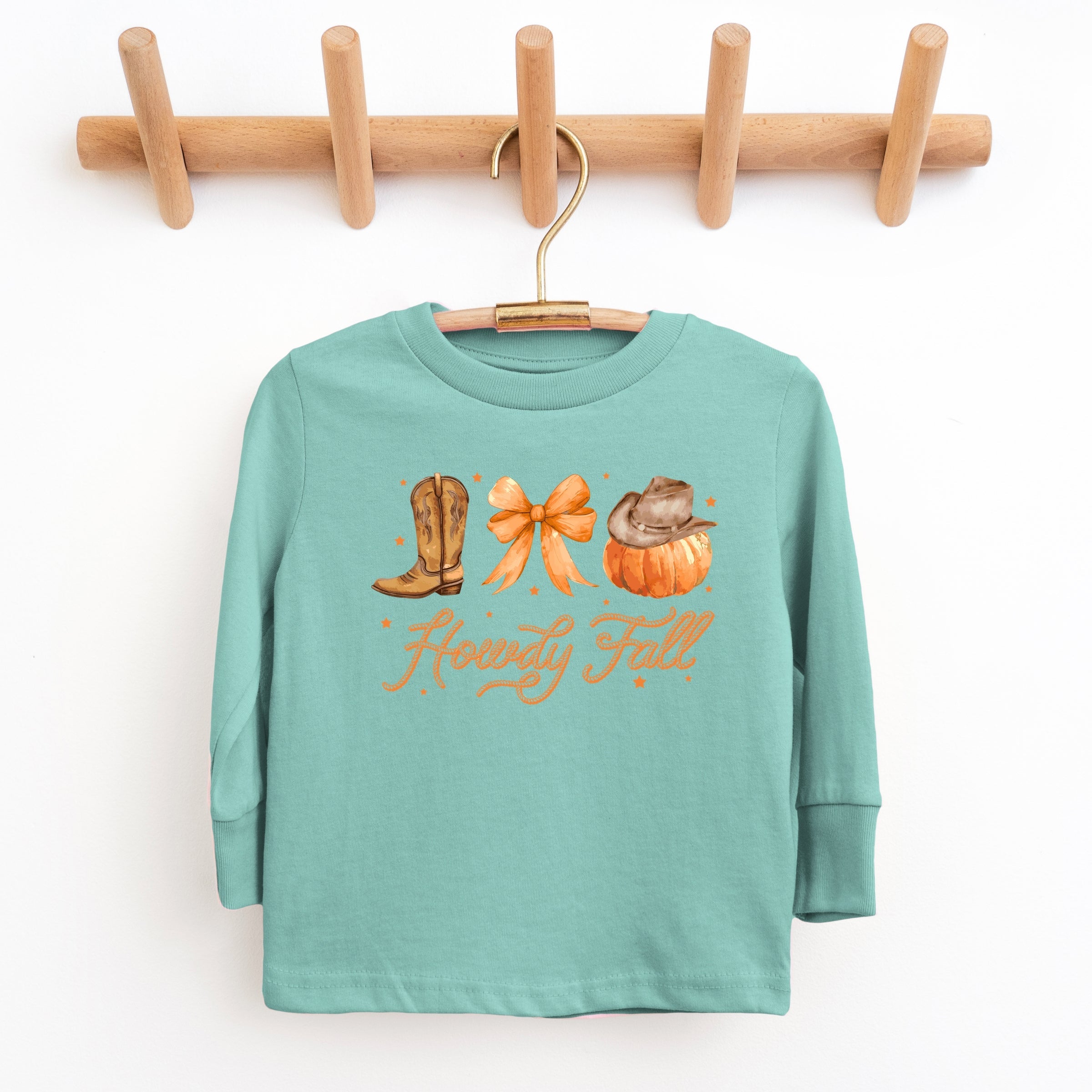 Coquette Howdy Fall - Youth Long Sleeve Graphic T-Shirt and Toddler Long Sleeve Graphic Tee