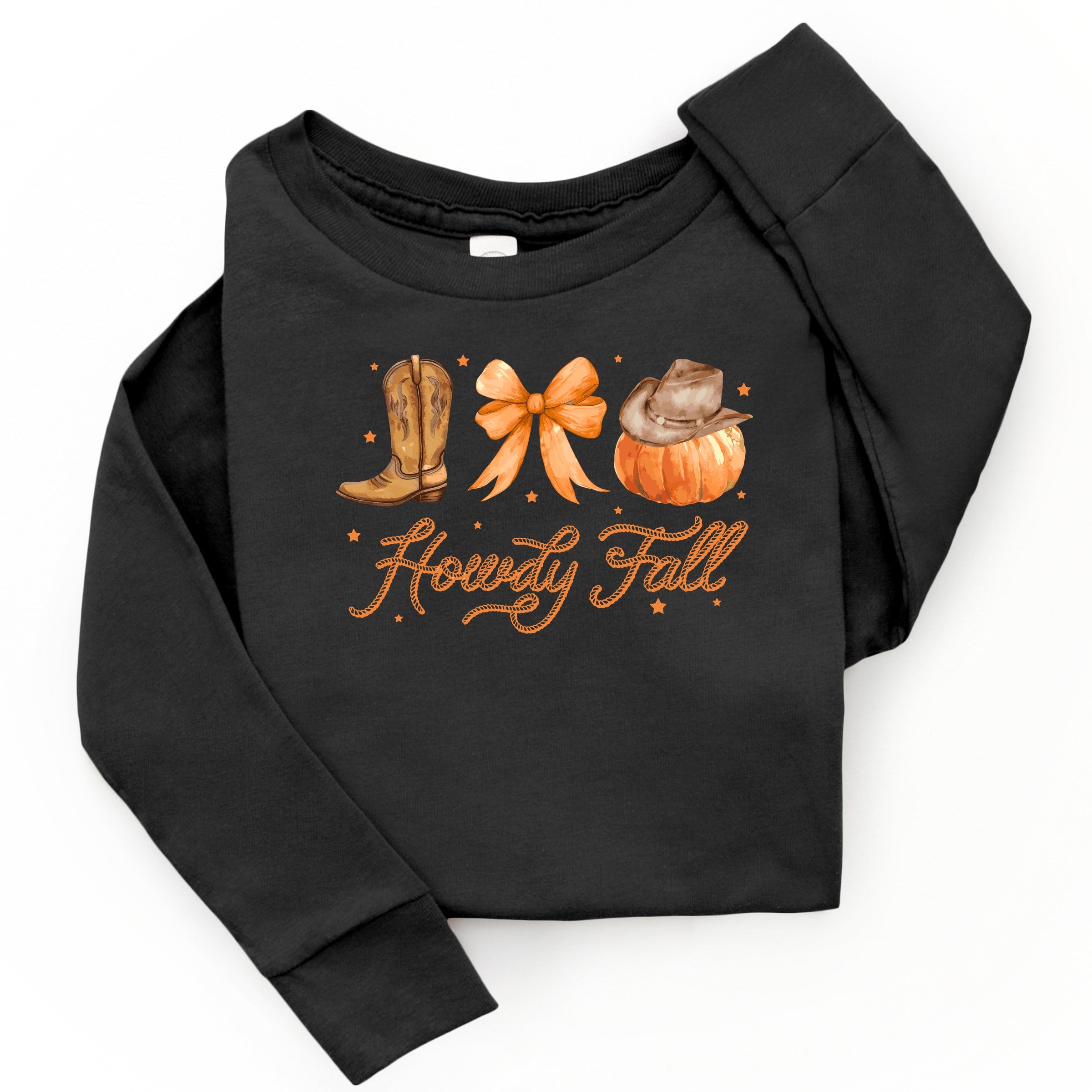 Coquette Howdy Fall - Youth Long Sleeve Graphic T-Shirt and Toddler Long Sleeve Graphic Tee