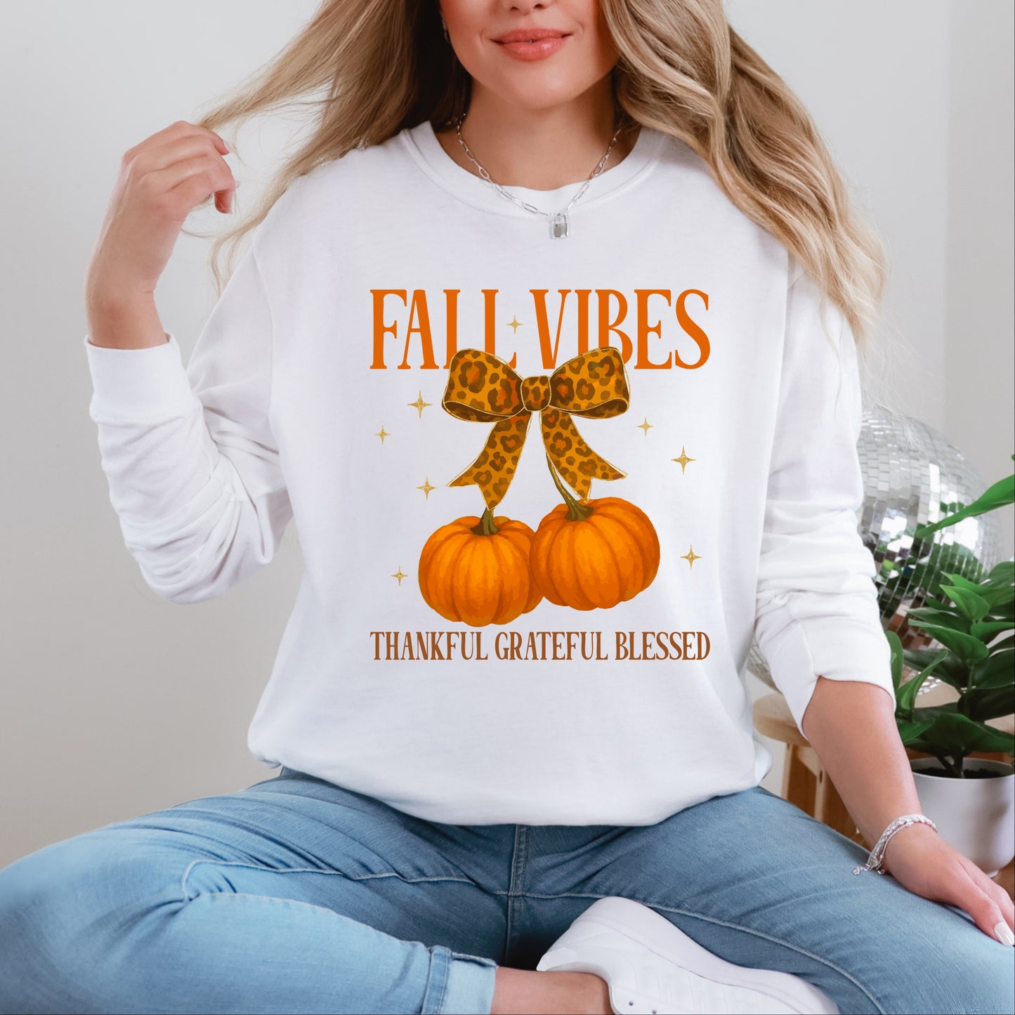 Coquette Thankful Grateful Blessed - Women's Garment Dyed Long Sleeve Graphic T-Shirt