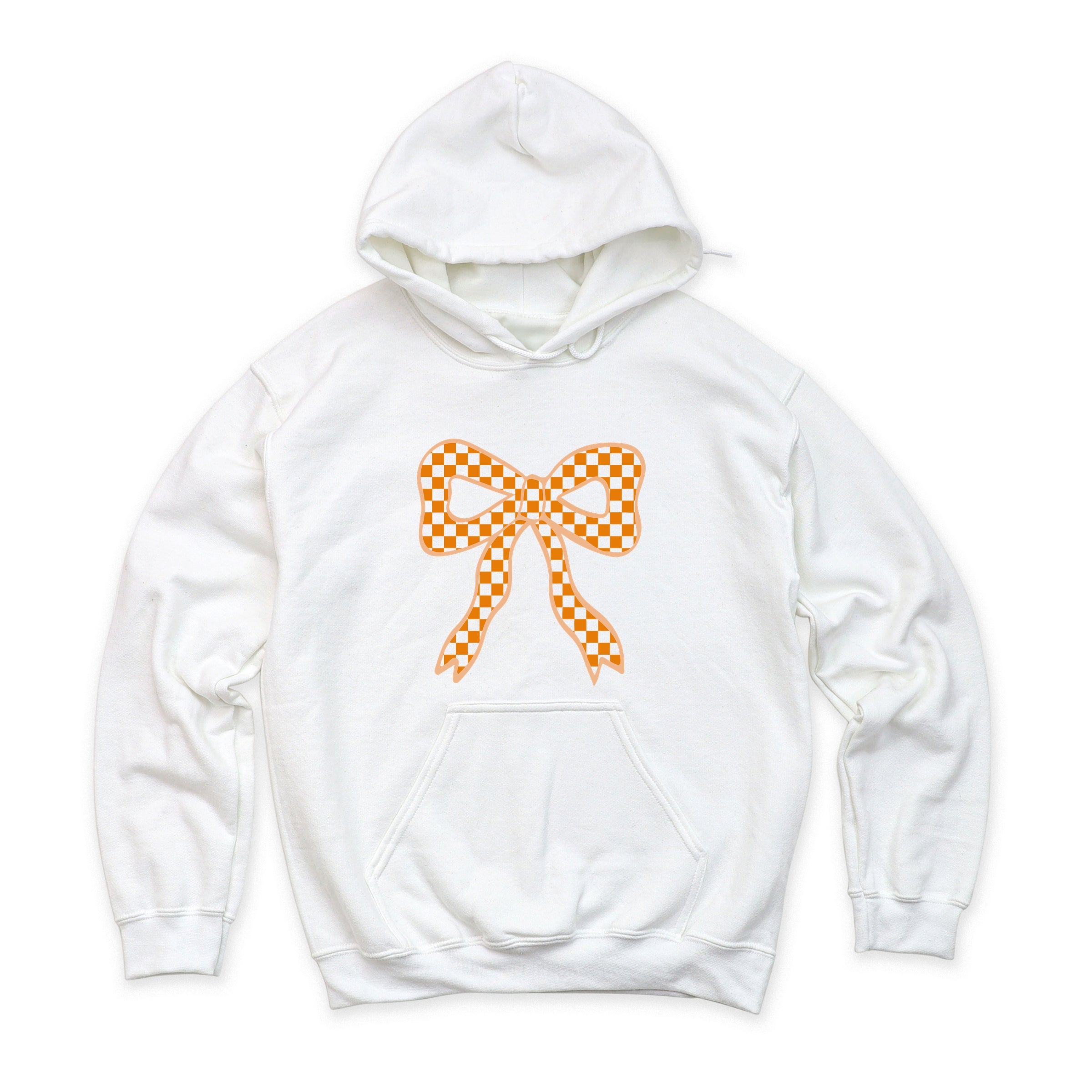Coquette Orange Checker Bow - Women's Graphic Hoodie