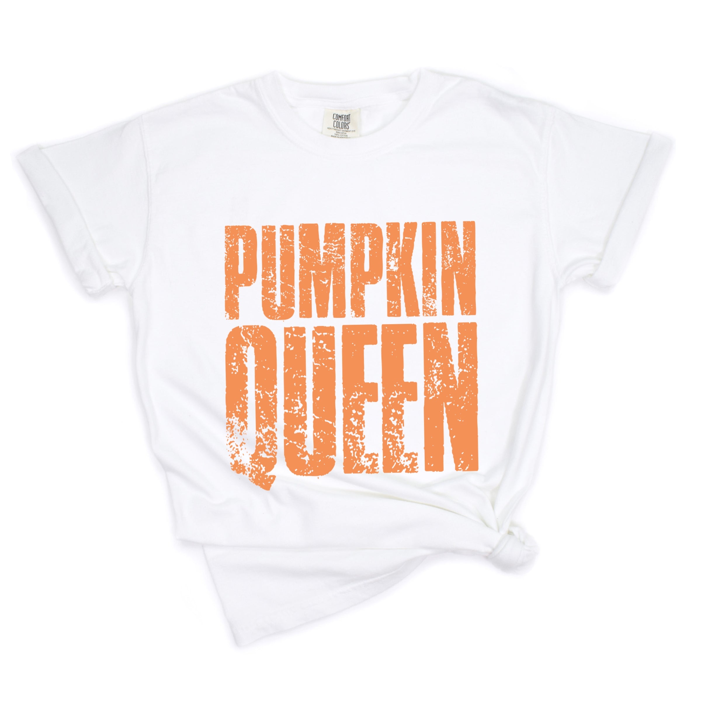 Pumpkin Queen Distressed - Women's Garment Dyed Graphic T-Shirt