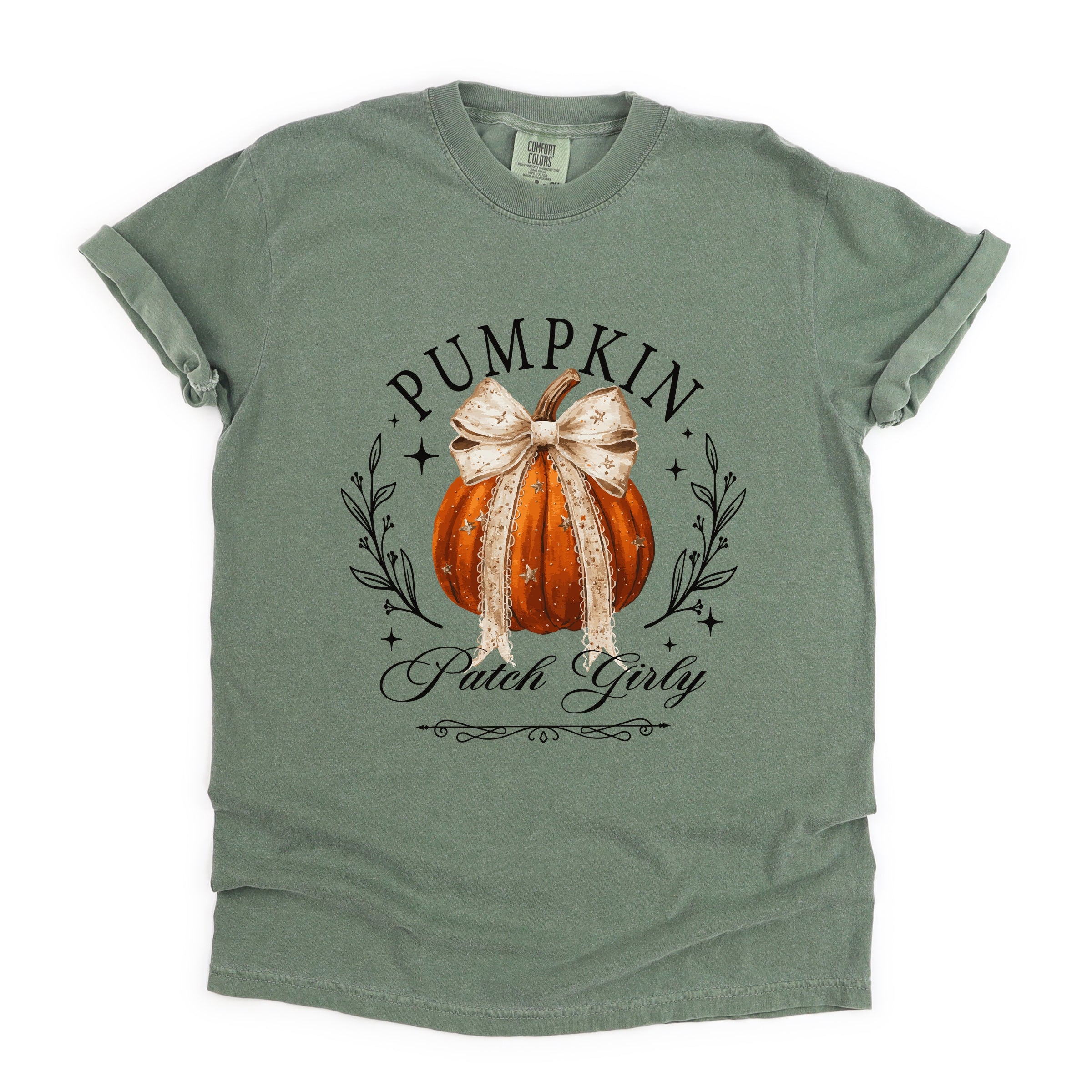 Coquette Pumpkin Patch Girly - Women's Garment Dyed Graphic T-Shirt