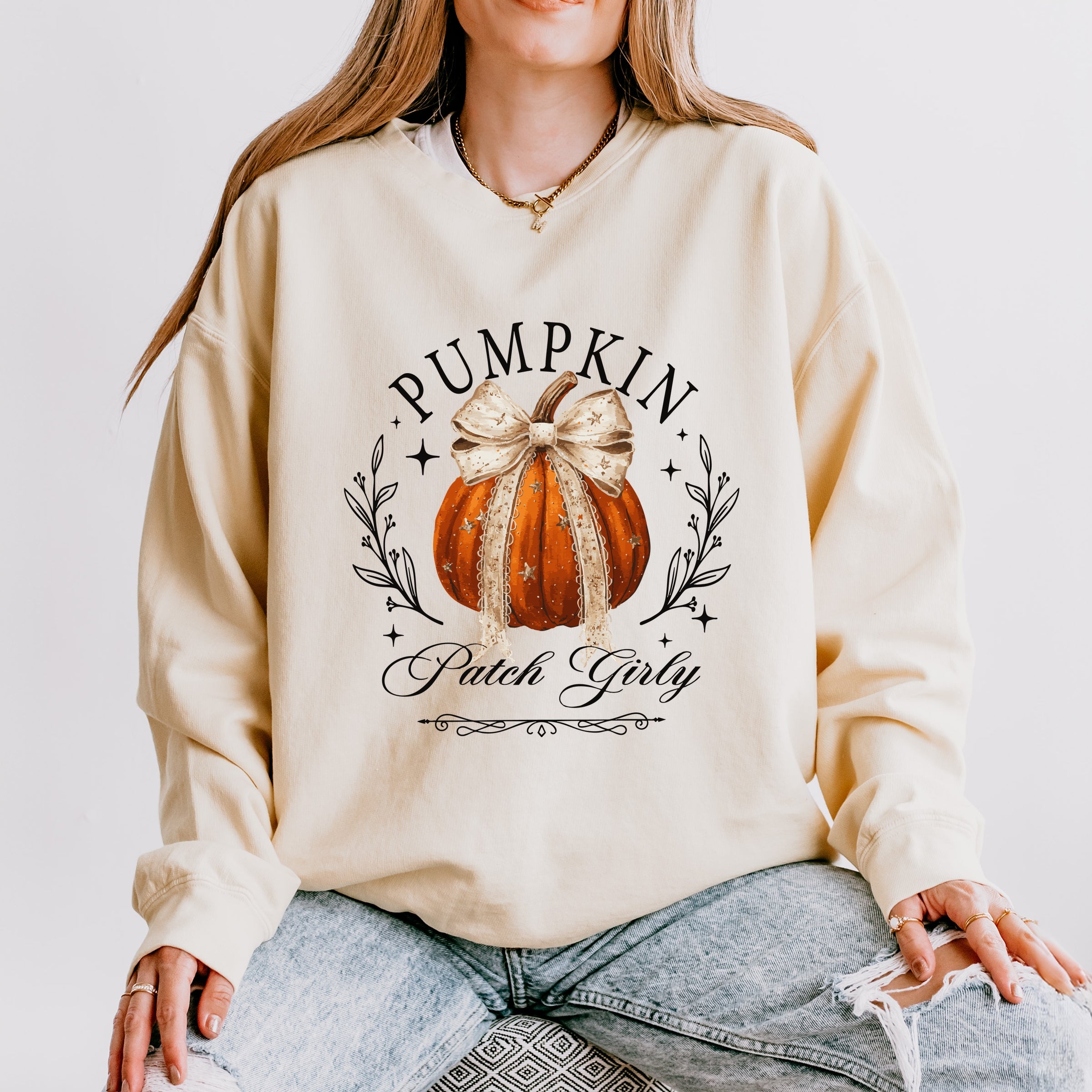 Coquette Pumpkin Patch Girly - Women's Lightweight Garment Dyed Sweatshirt