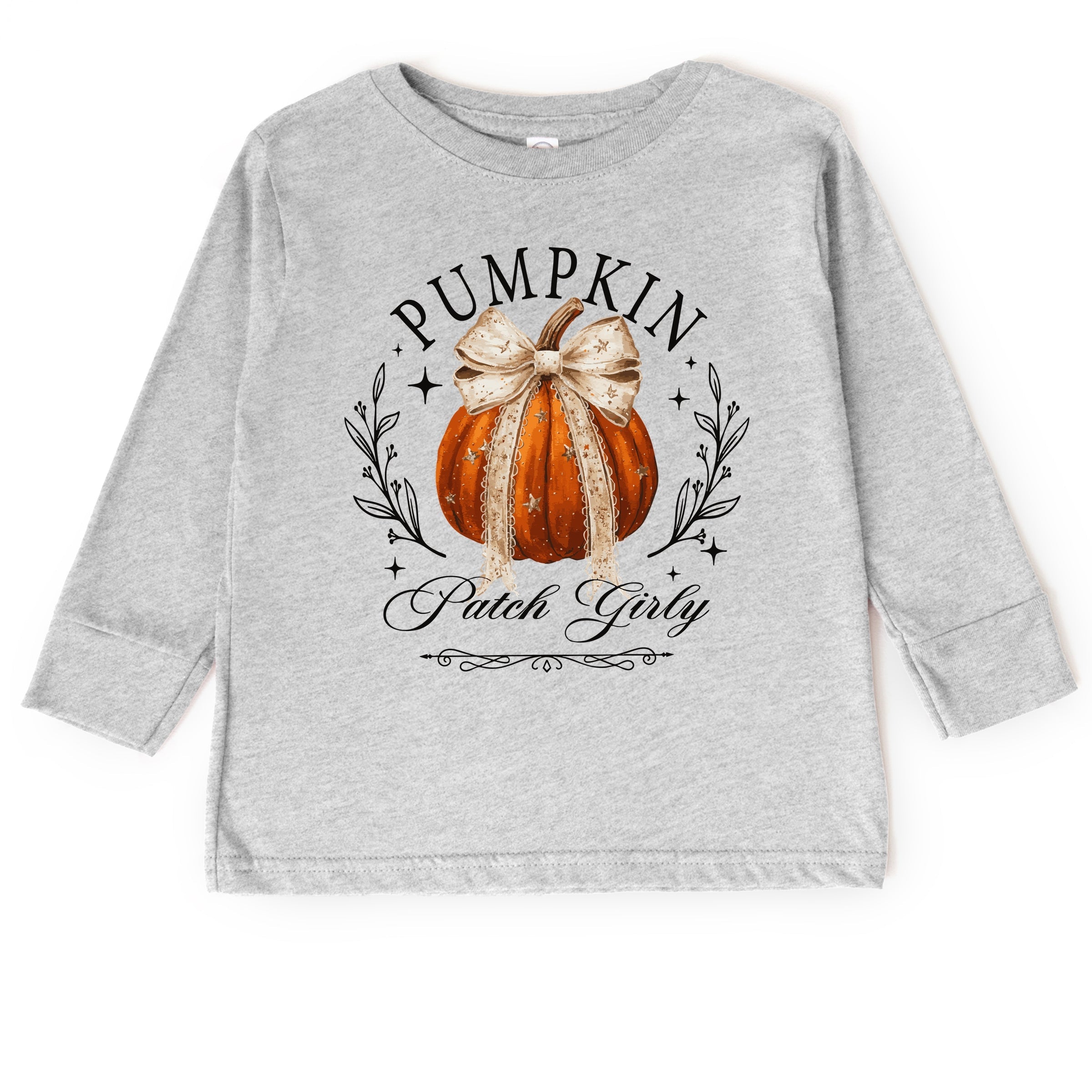 Coquette Pumpkin Patch Girly - Toddler Long Sleeve Graphic Tee and Youth Long Sleeve Graphic T-Shirt
