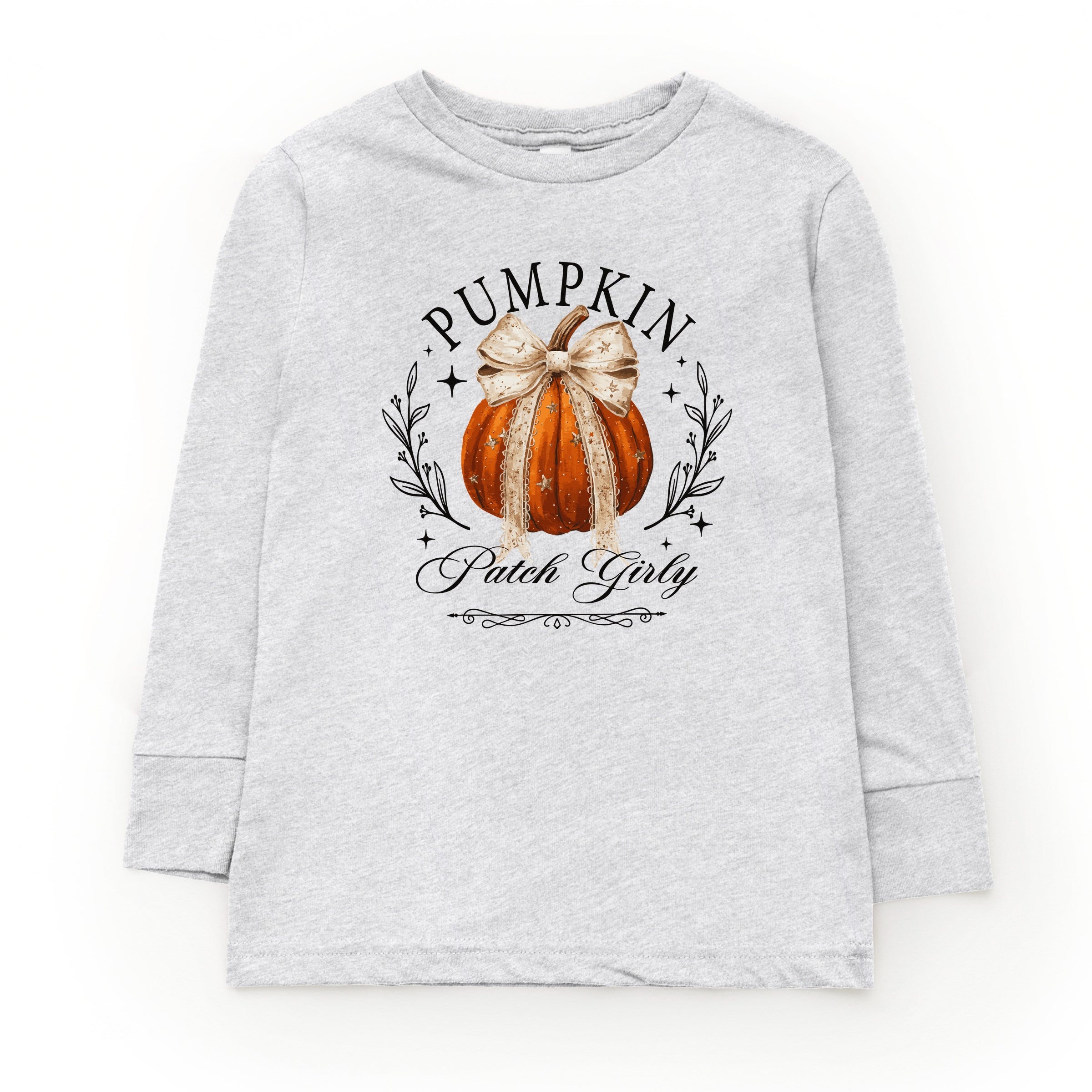 Coquette Pumpkin Patch Girly - Toddler Long Sleeve Graphic Tee and Youth Long Sleeve Graphic T-Shirt