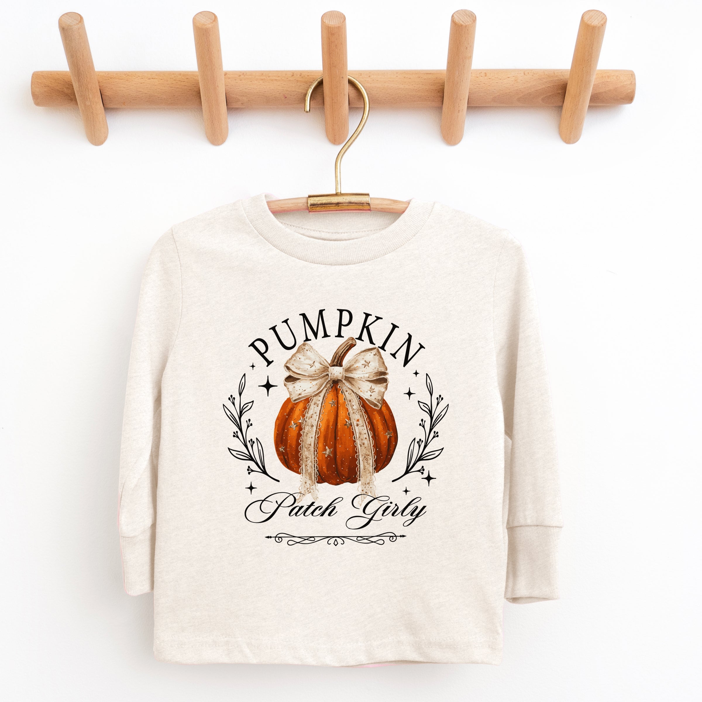Coquette Pumpkin Patch Girly - Toddler Long Sleeve Graphic Tee and Youth Long Sleeve Graphic T-Shirt