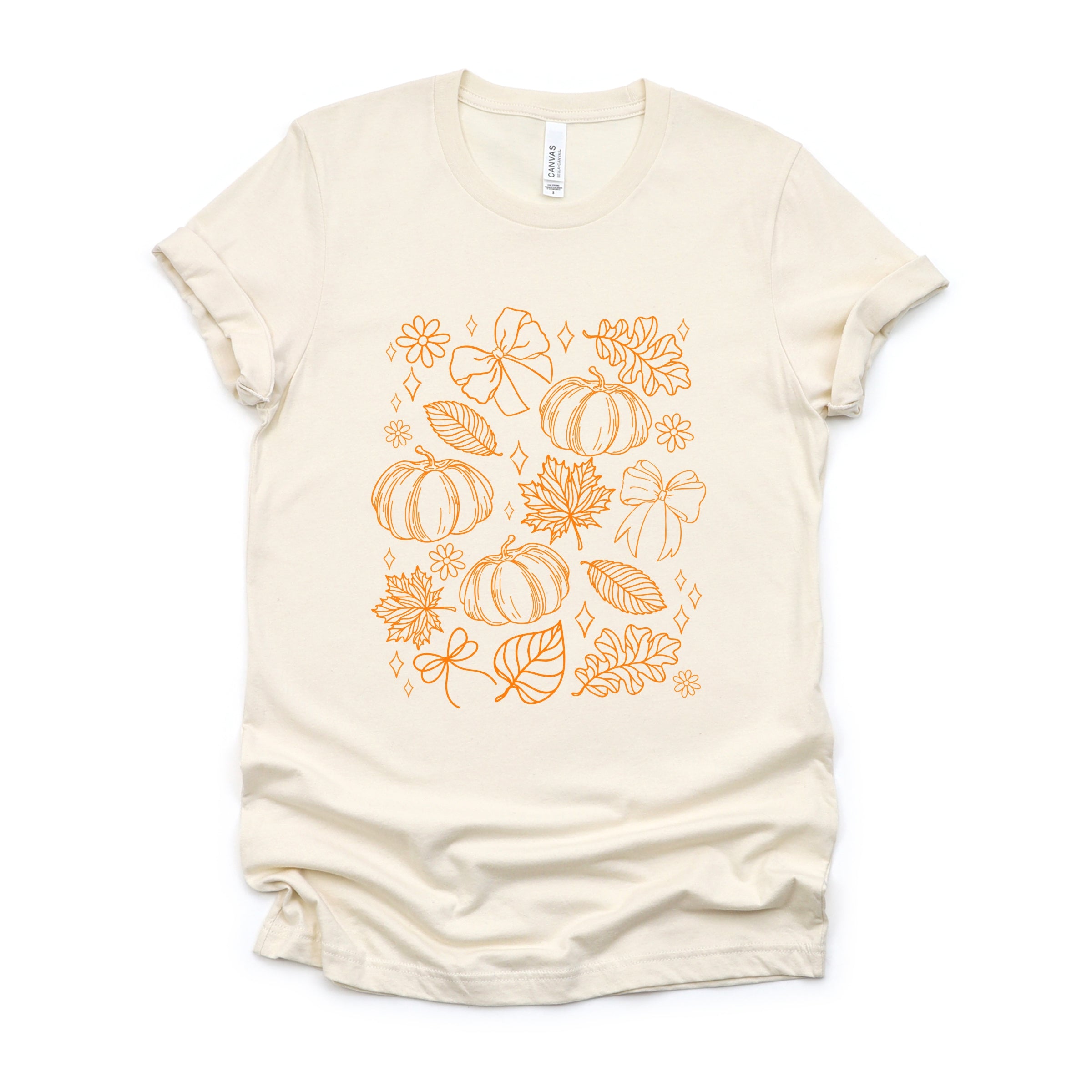 Fall Decorations Outline - Women's Short Sleeve Graphic T-Shirt