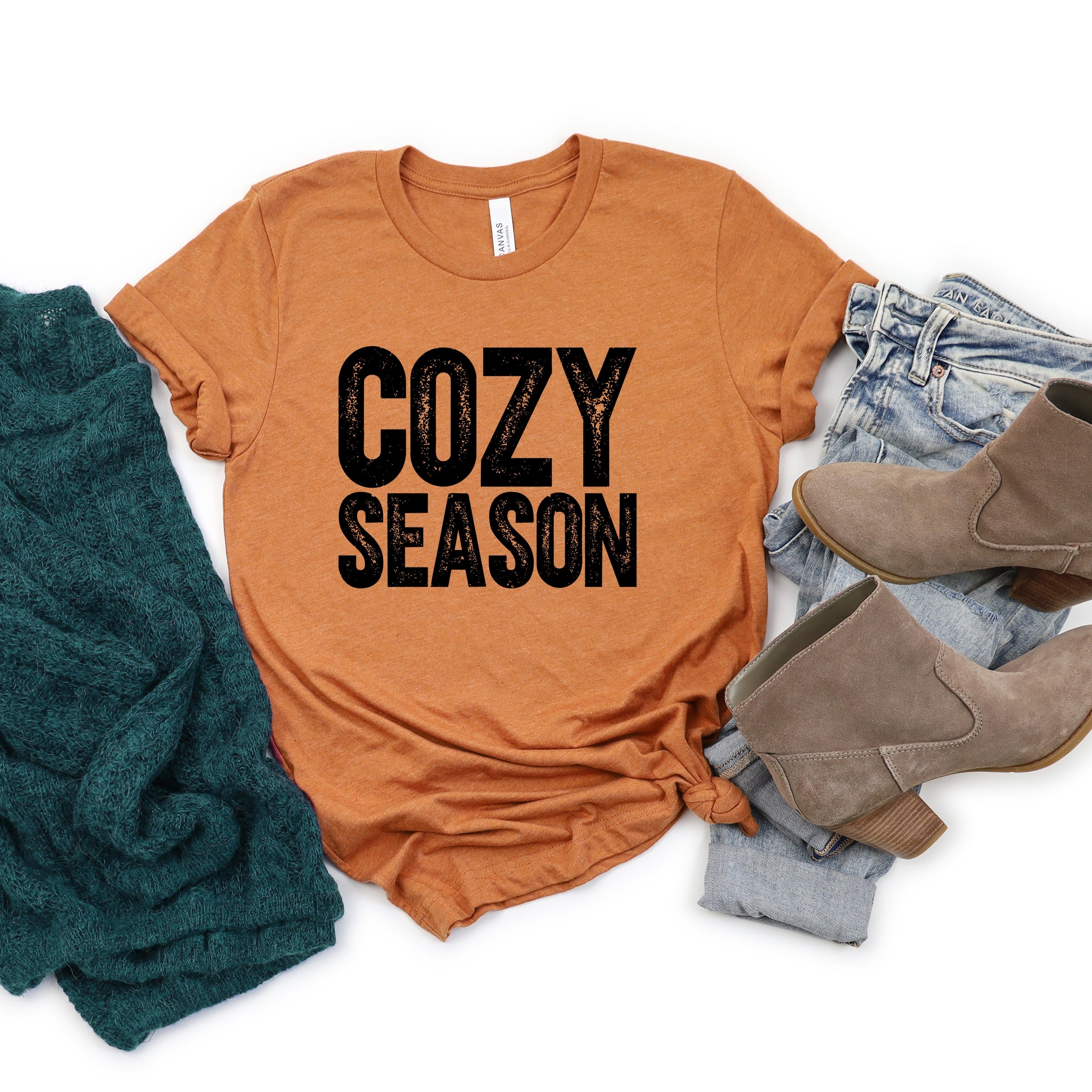 Cozy Season Bold Distressed - Women's Short Sleeve Graphic T-Shirt