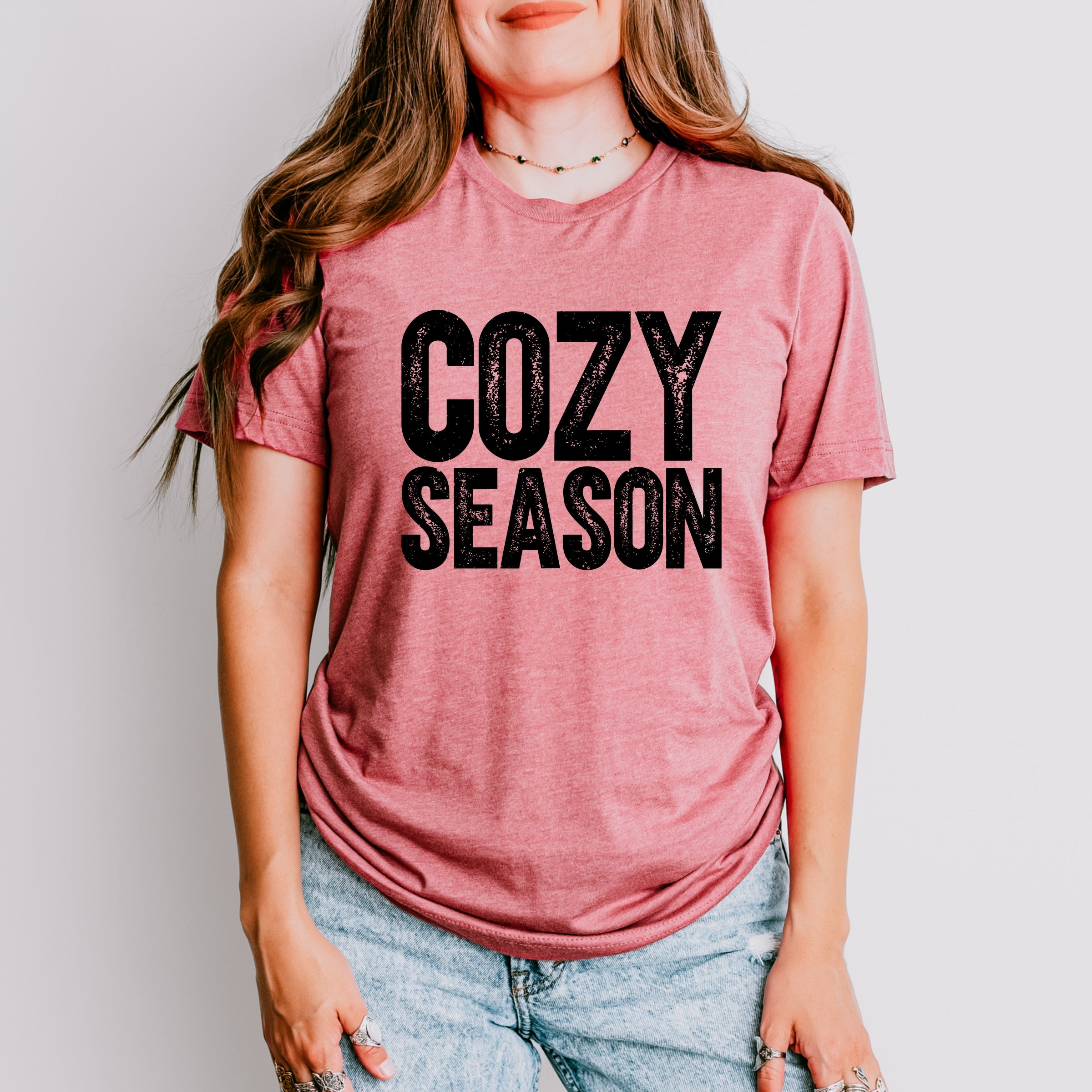 Cozy Season Bold Distressed - Women's Short Sleeve Graphic T-Shirt