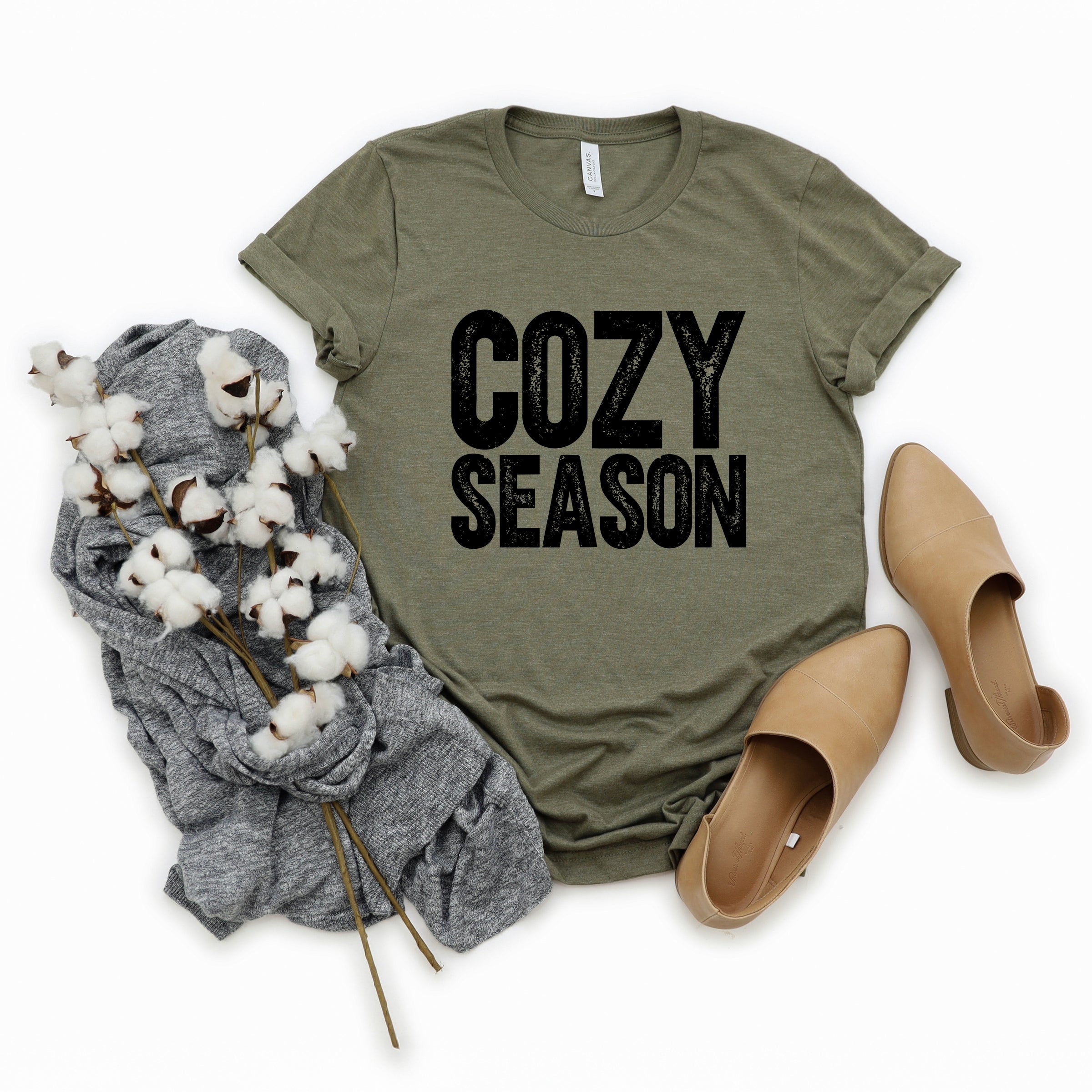 Cozy Season Bold Distressed - Women's Short Sleeve Graphic T-Shirt