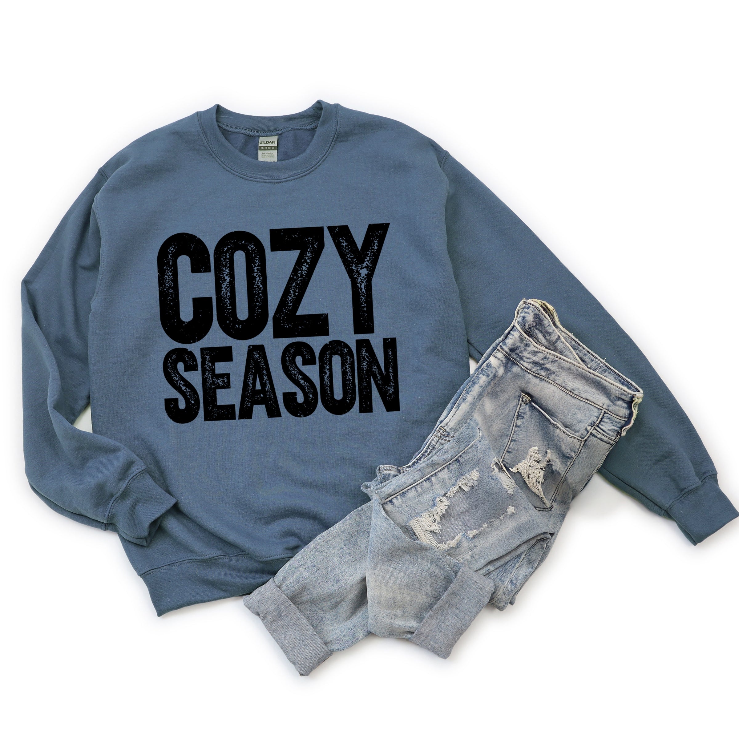 Cozy Season Bold Distressed - Women's Graphic Sweatshirt