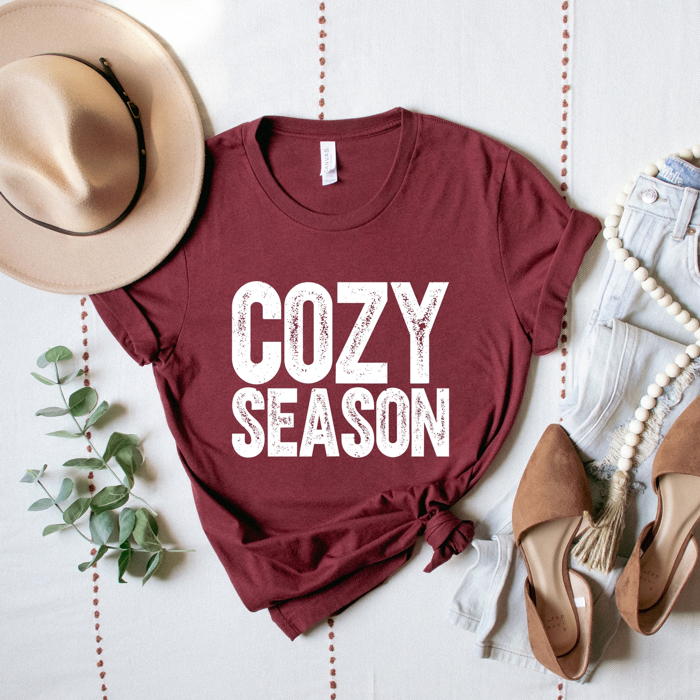 Cozy Season Bold Distressed - Women's Short Sleeve Graphic T-Shirt