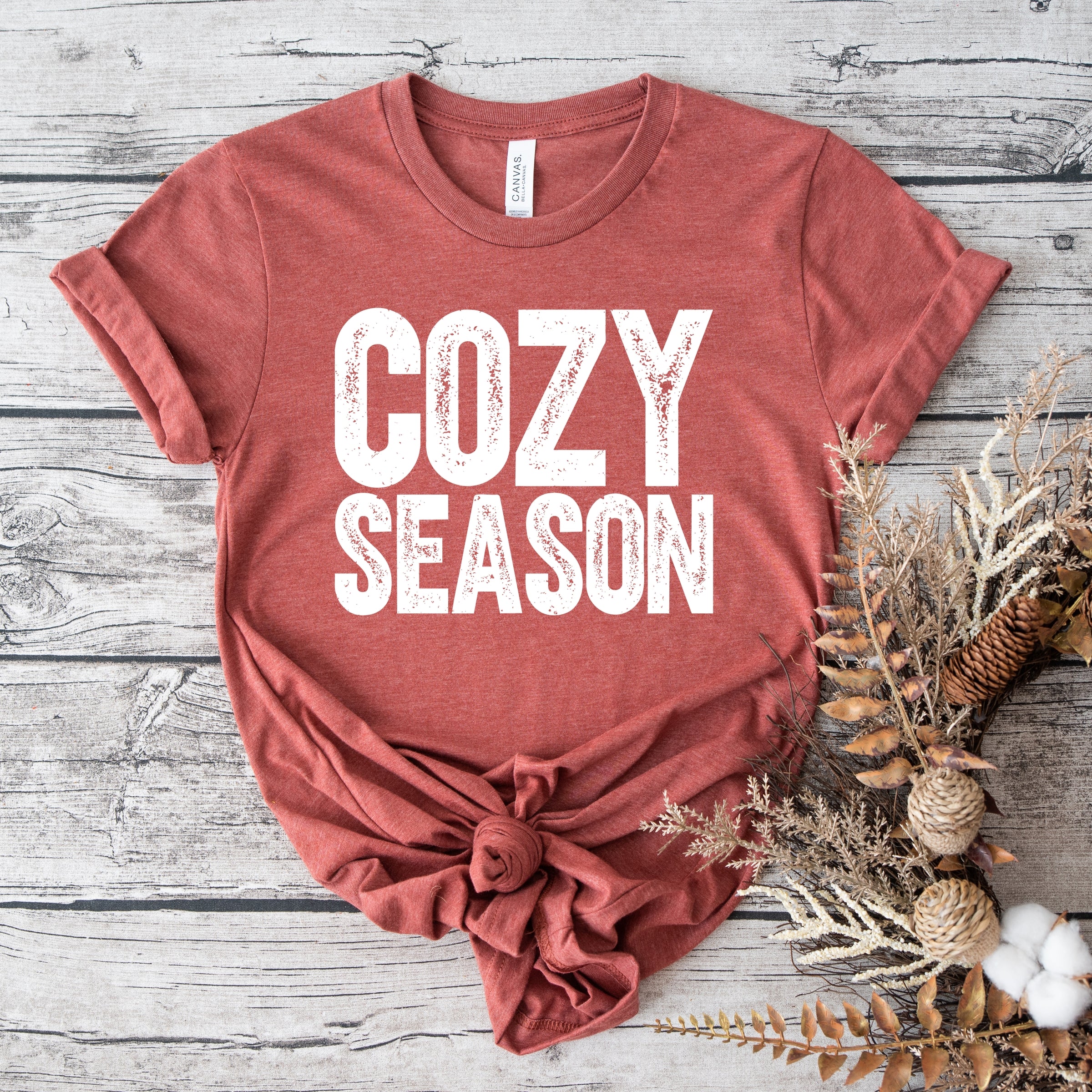 Cozy Season Bold Distressed - Women's Short Sleeve Graphic T-Shirt