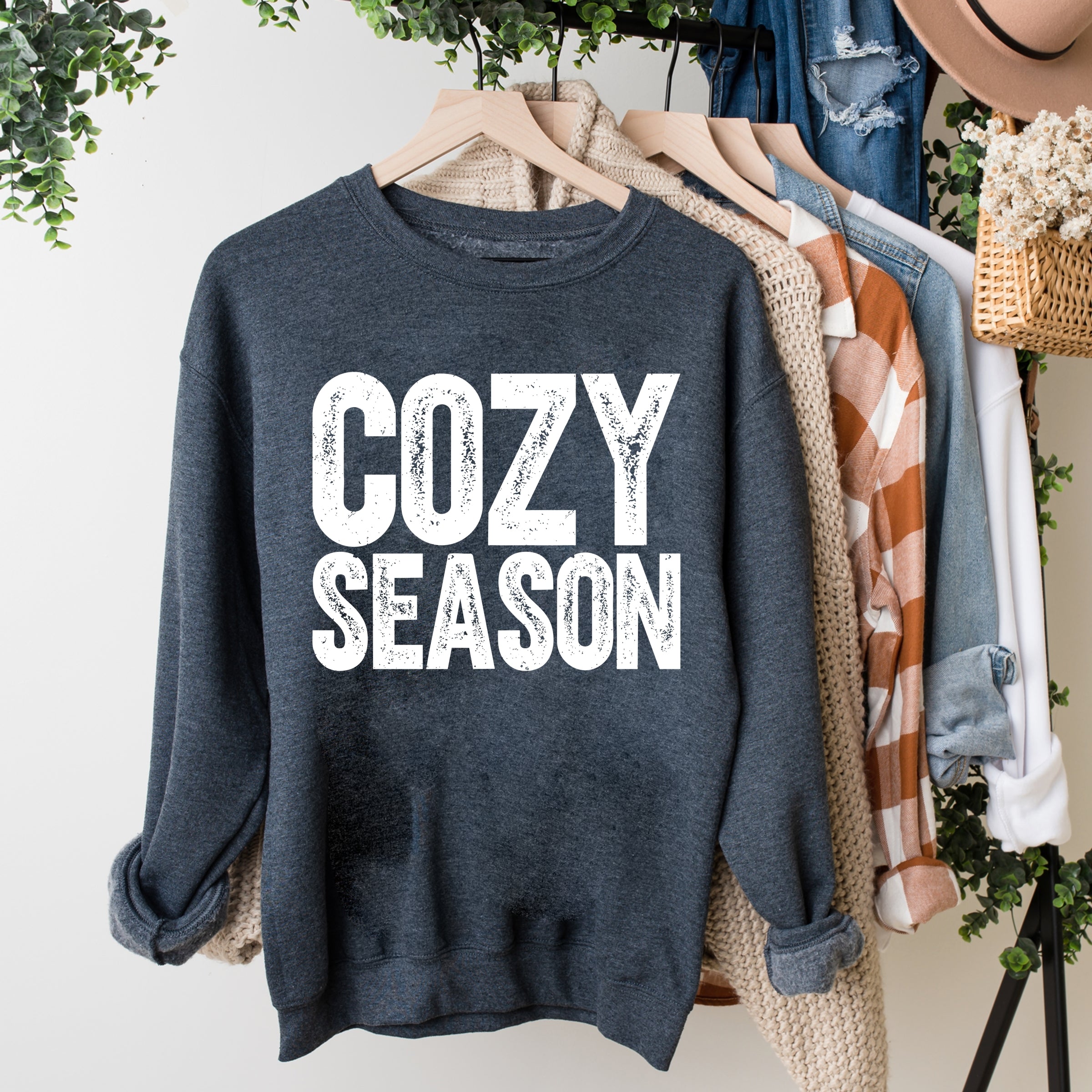 Cozy Season Bold Distressed - Women's Graphic Sweatshirt