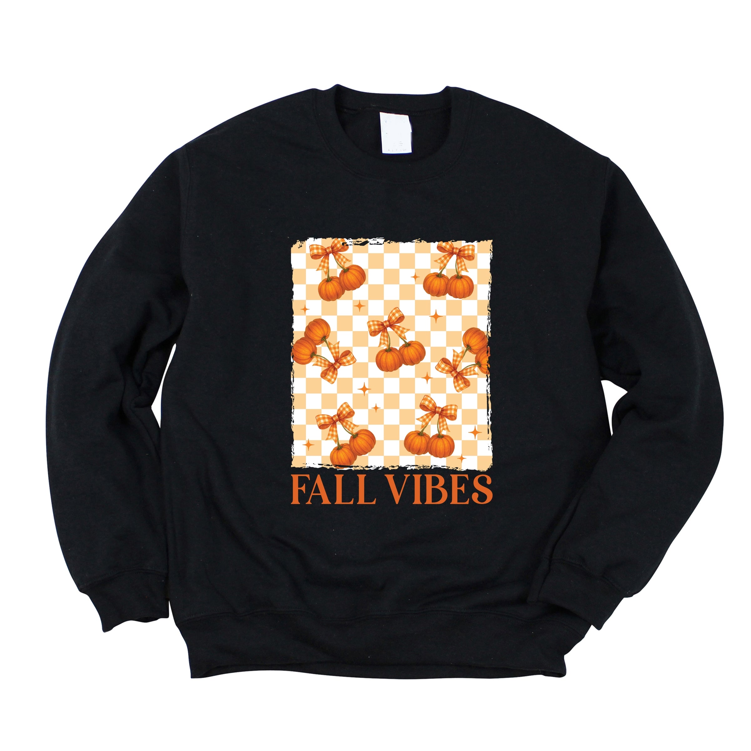 Fall Vibes Checked Pumpkins - Women's Graphic Sweatshirt