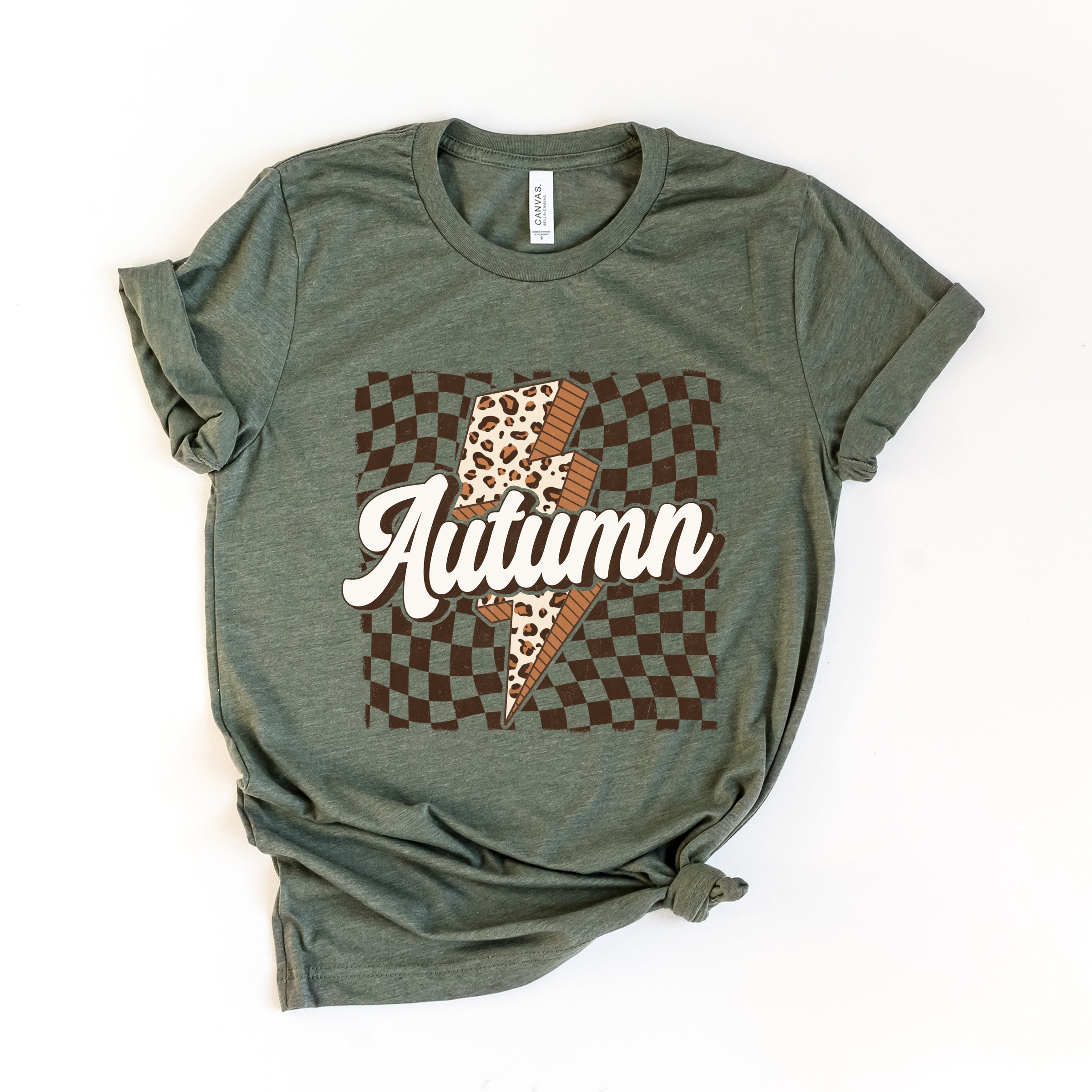 Autumn Lightning Checkered - Women's Short Sleeve Graphic T-Shirt