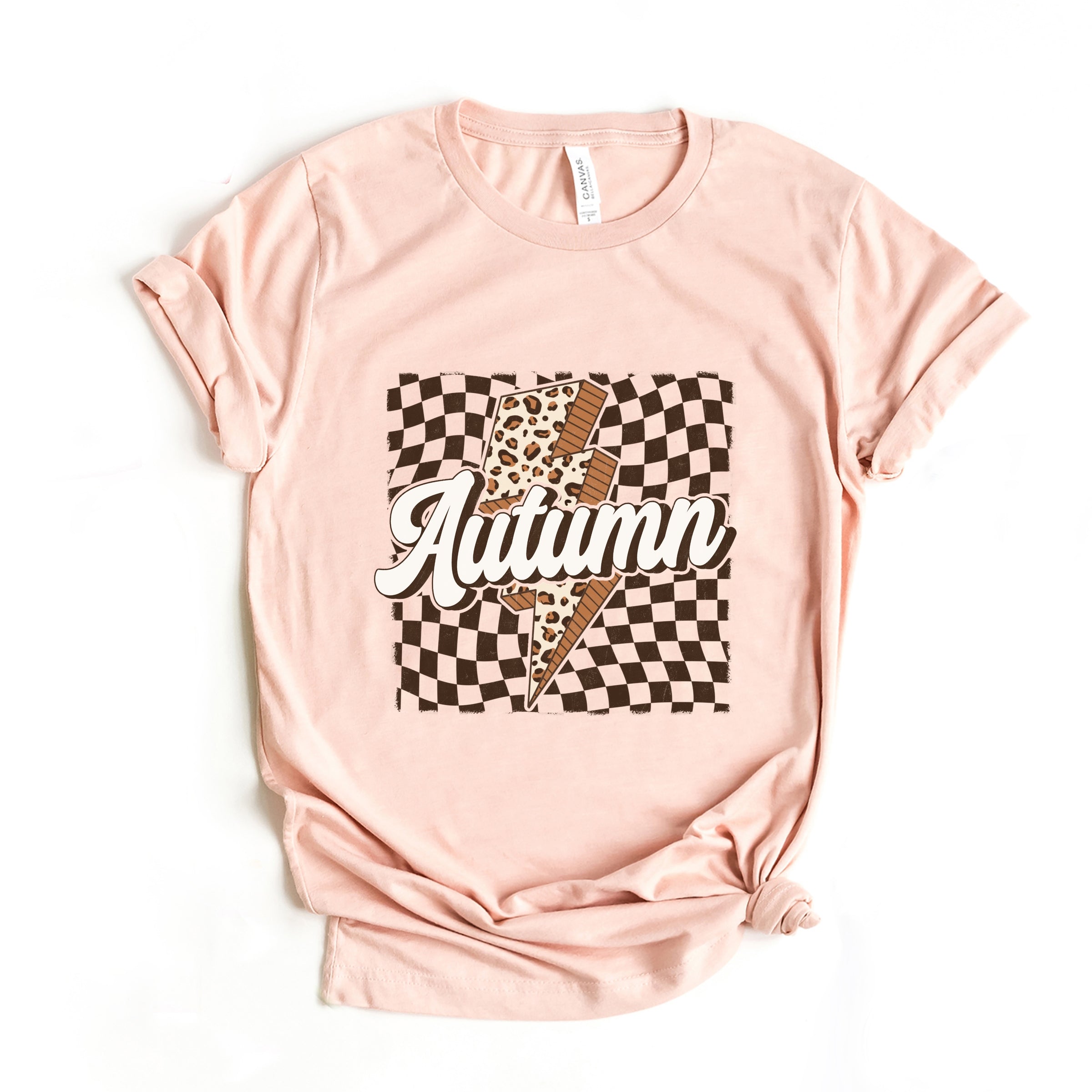 Autumn Lightning Checkered - Women's Short Sleeve Graphic T-Shirt