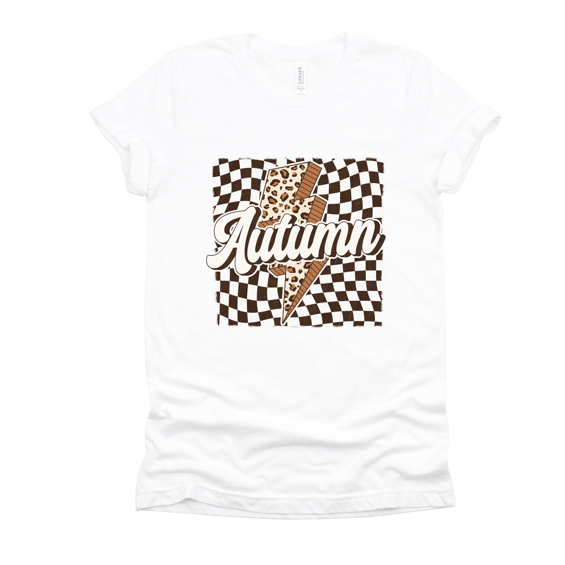 Autumn Lightning Checkered - Women's Short Sleeve Graphic T-Shirt