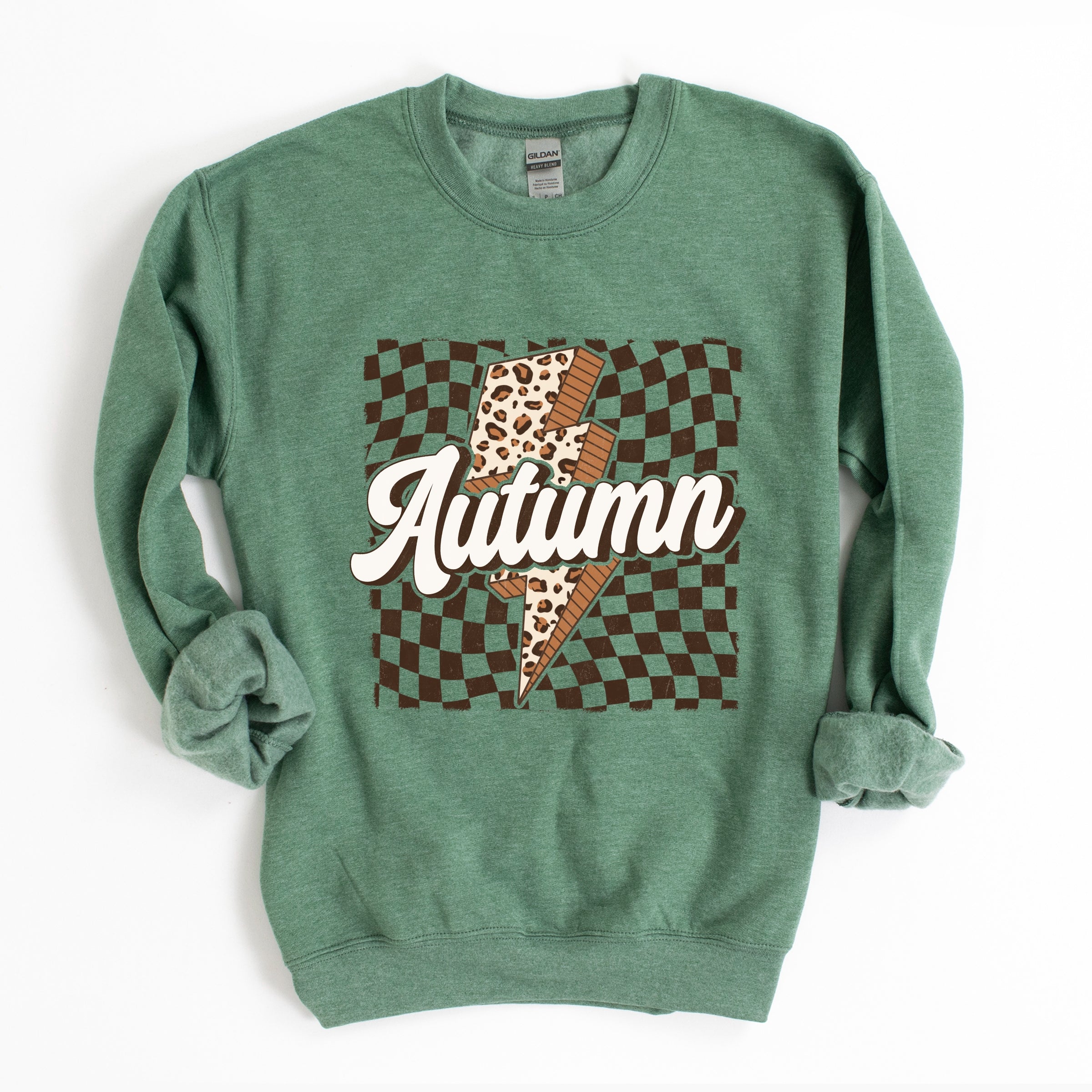 Autumn Lightning Checkered - Women's Graphic Sweatshirt