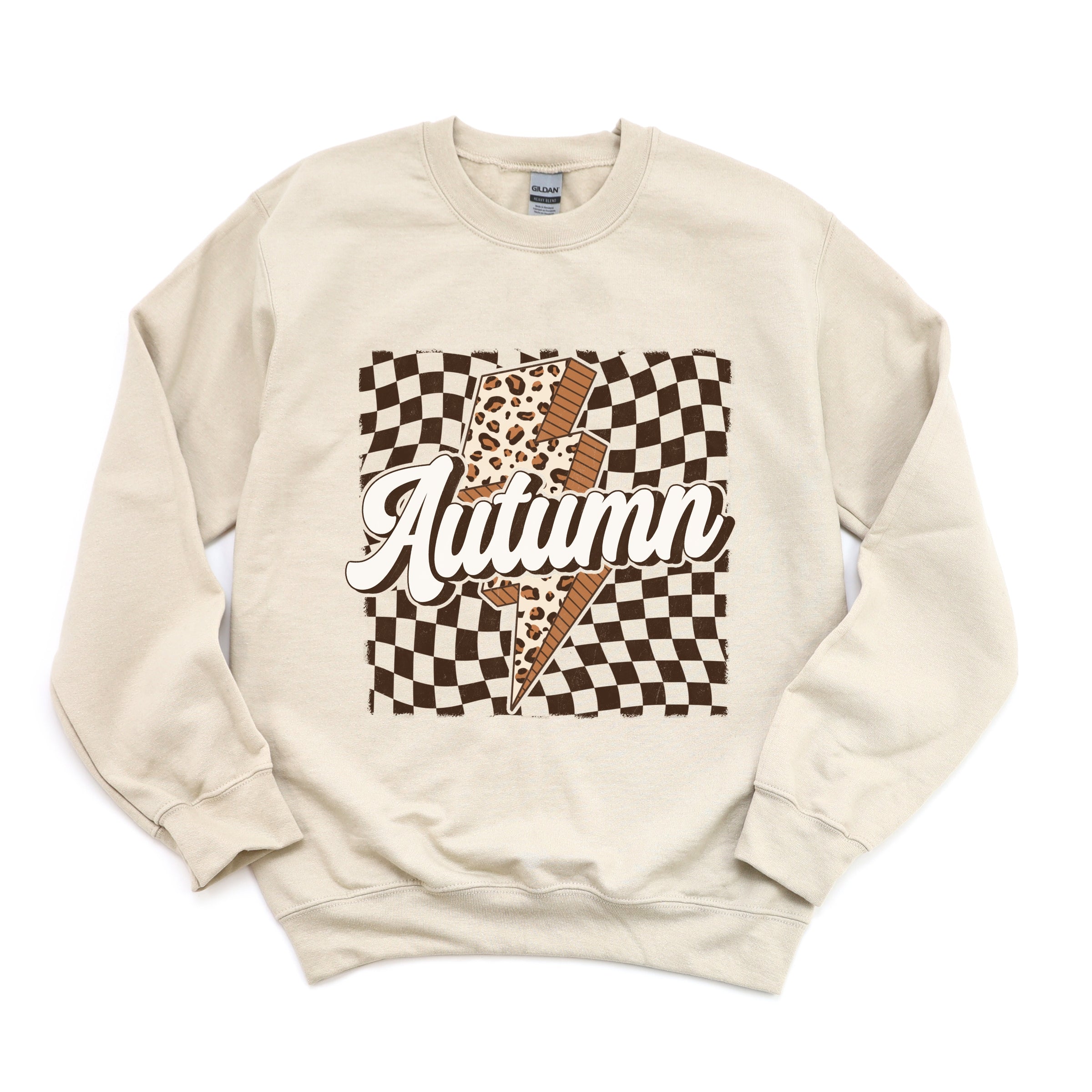 Autumn Lightning Checkered - Women's Graphic Sweatshirt