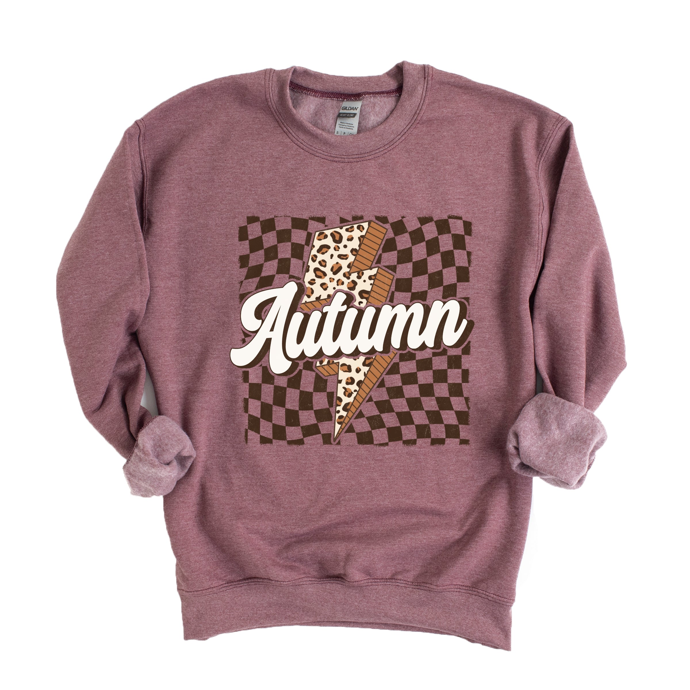 Autumn Lightning Checkered - Women's Graphic Sweatshirt