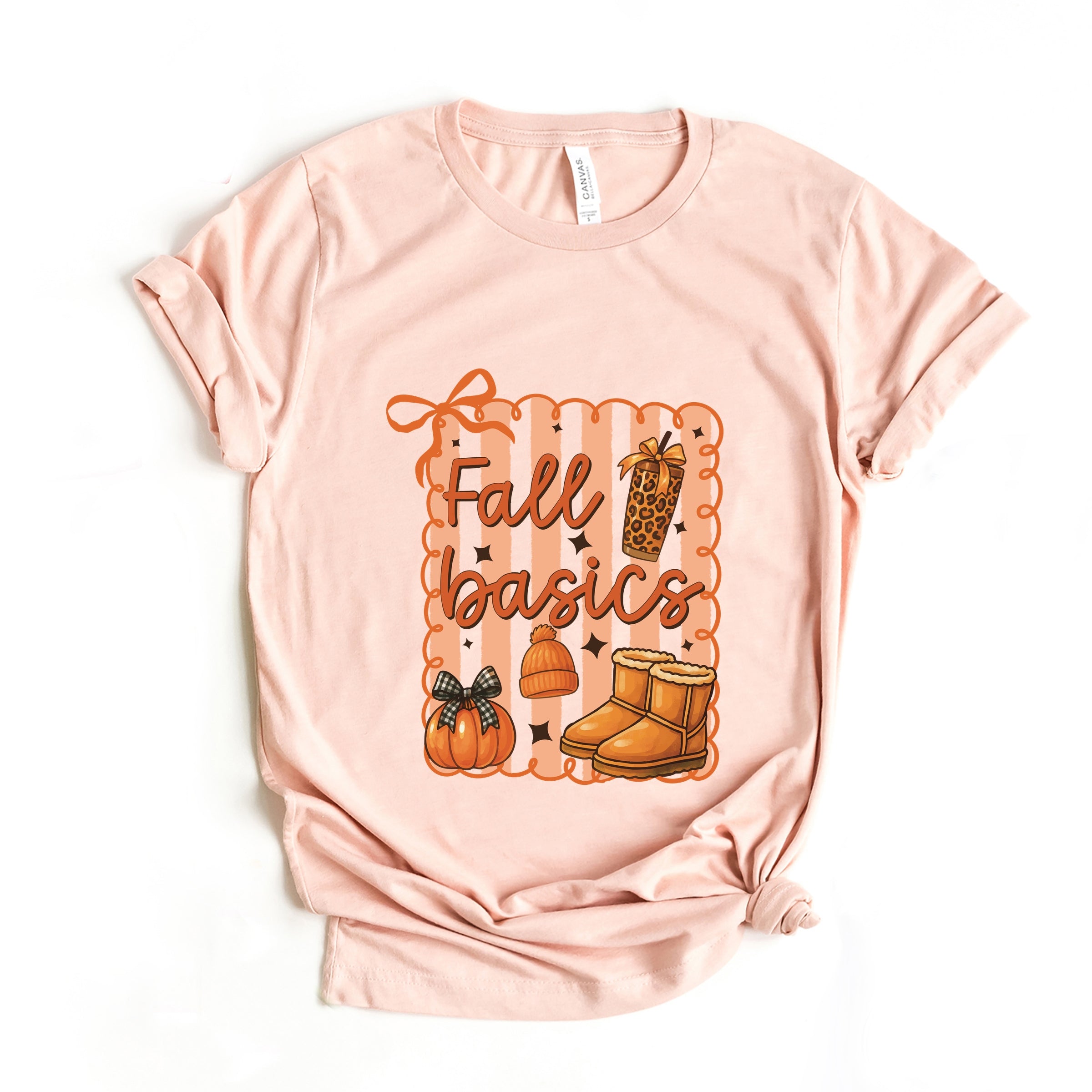 Fall Basics Boots Striped - Women's Short Sleeve Graphic T-Shirt