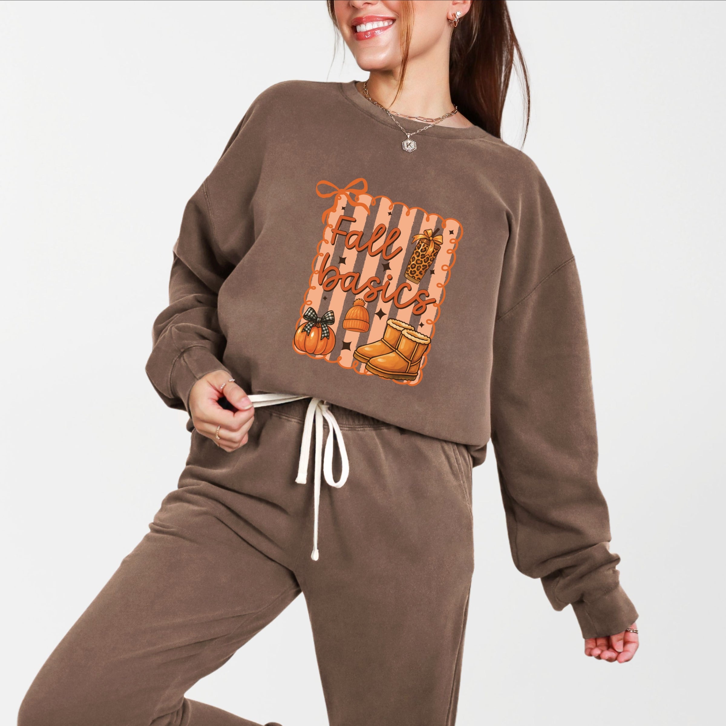 Fall Basics Boots Striped - Women's Lightweight Garment Dyed Sweatshirt