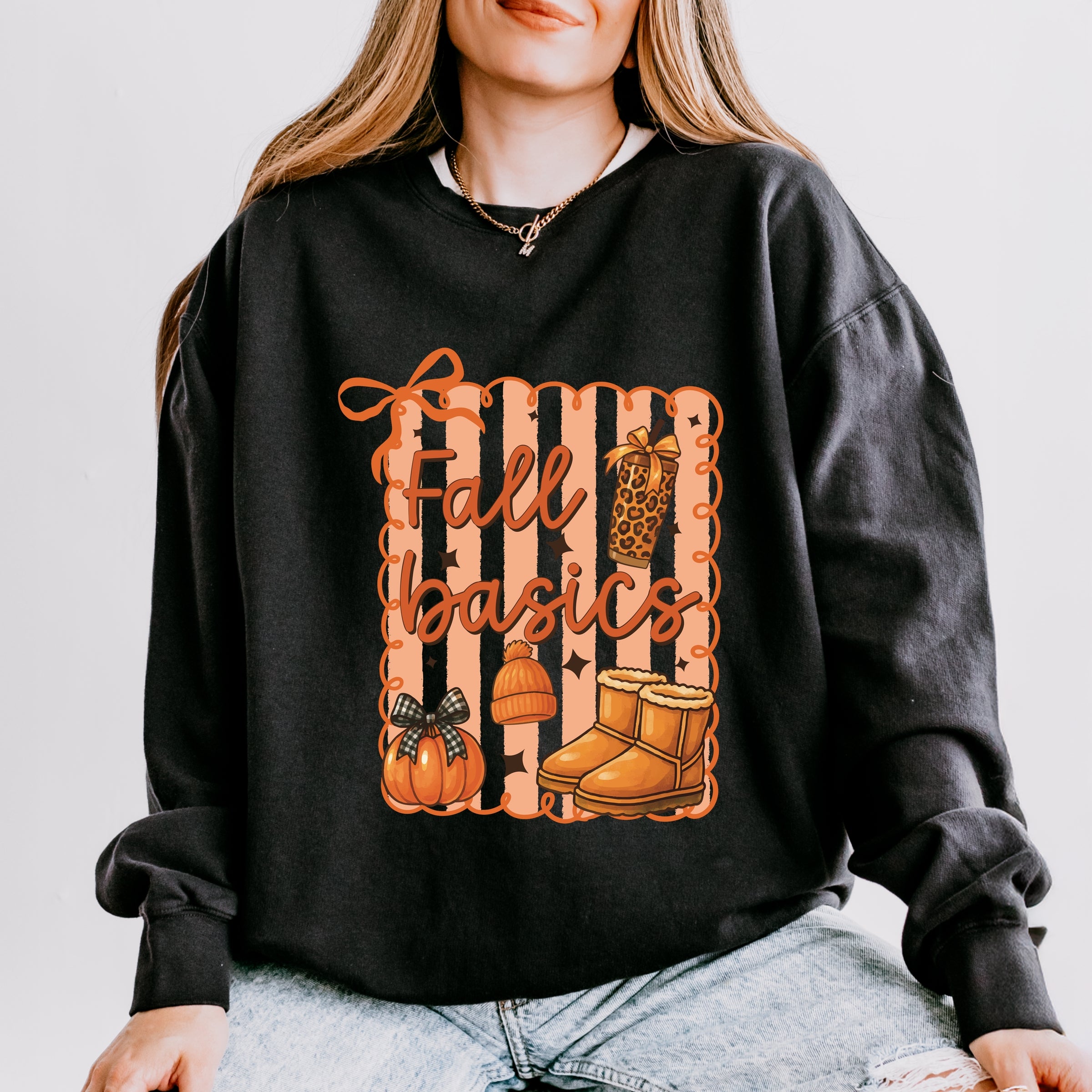 Fall Basics Boots Striped - Women's Lightweight Garment Dyed Sweatshirt