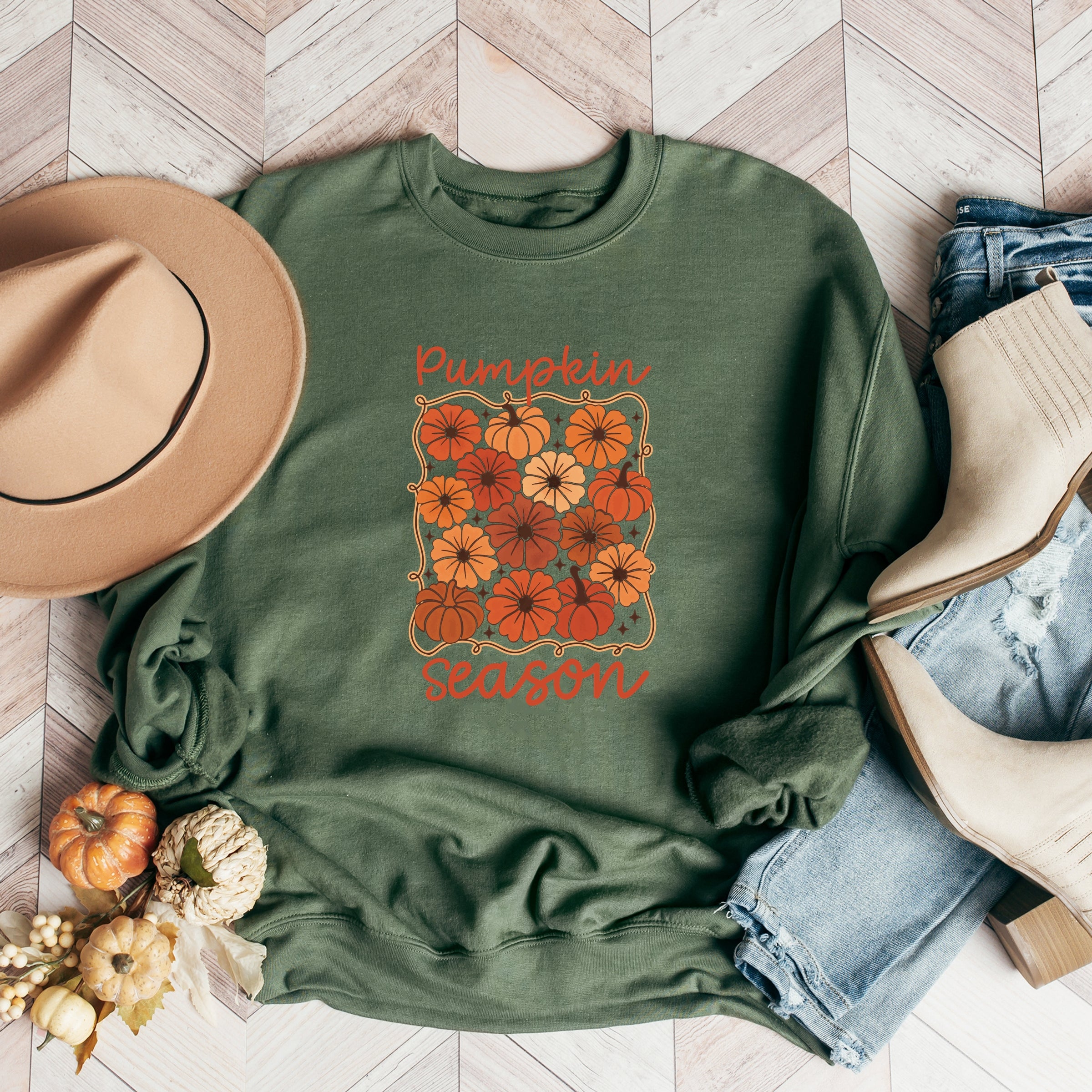 Pumpkin Season Floral - Women's Graphic Sweatshirt
