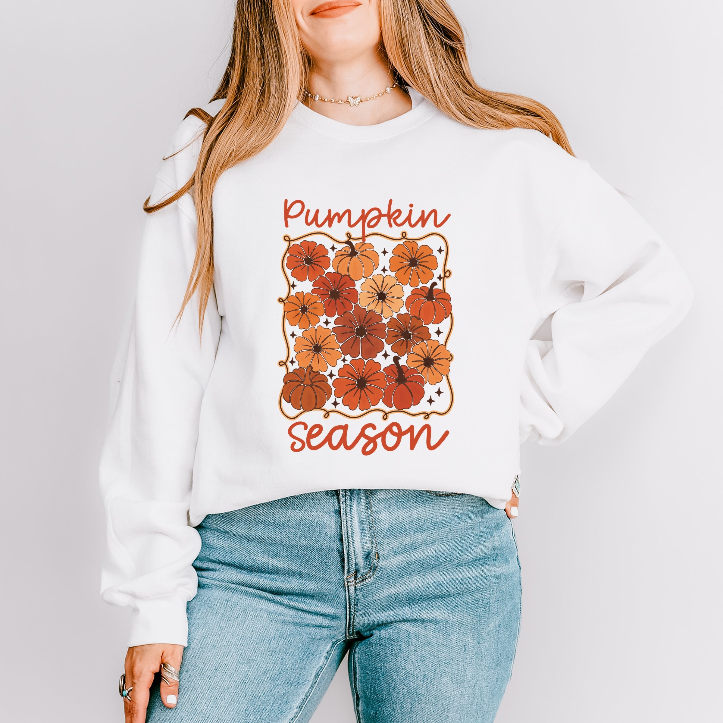 Pumpkin Season Floral - Women's Graphic Sweatshirt