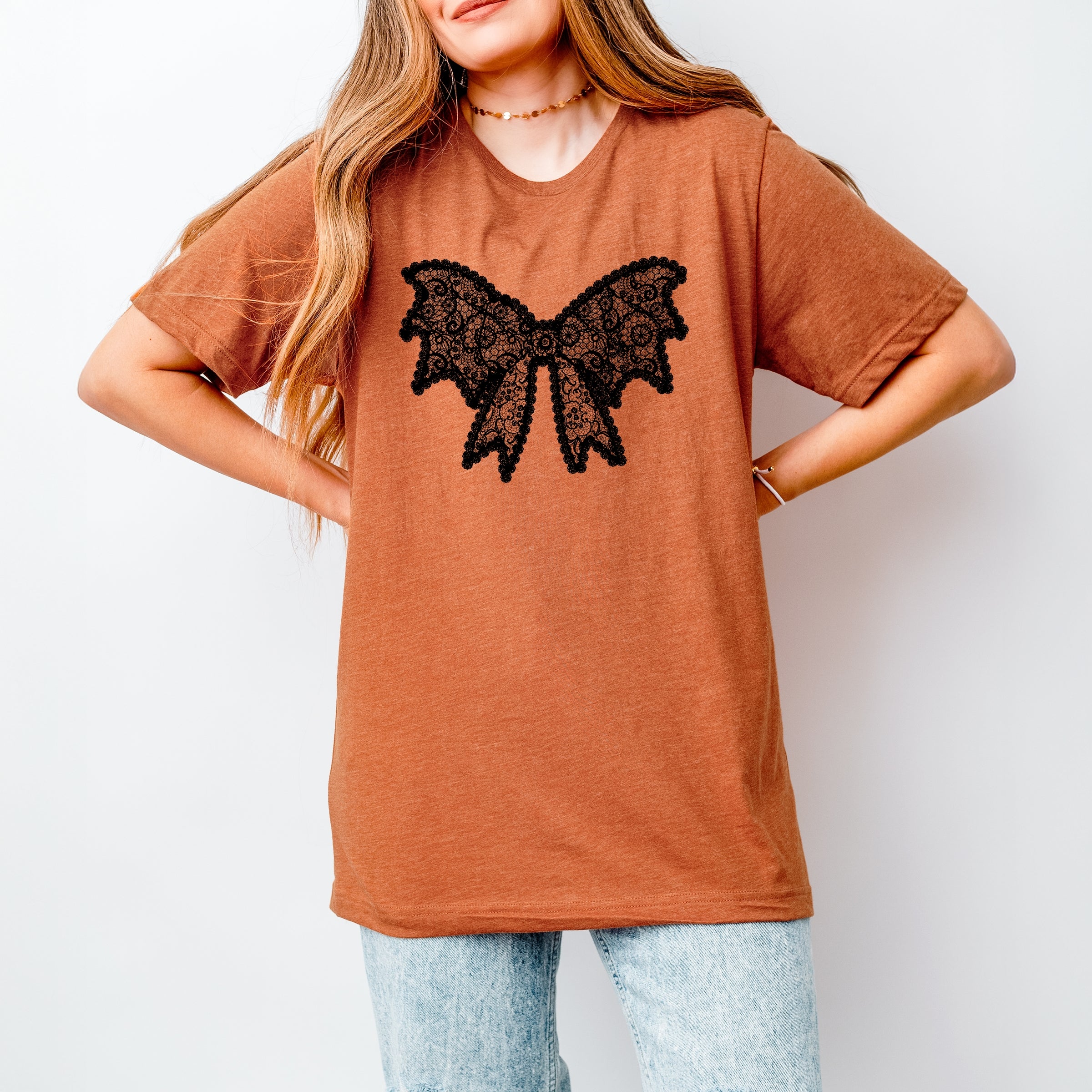 Lace Bow - Women's Short Sleeve Graphic T-Shirt