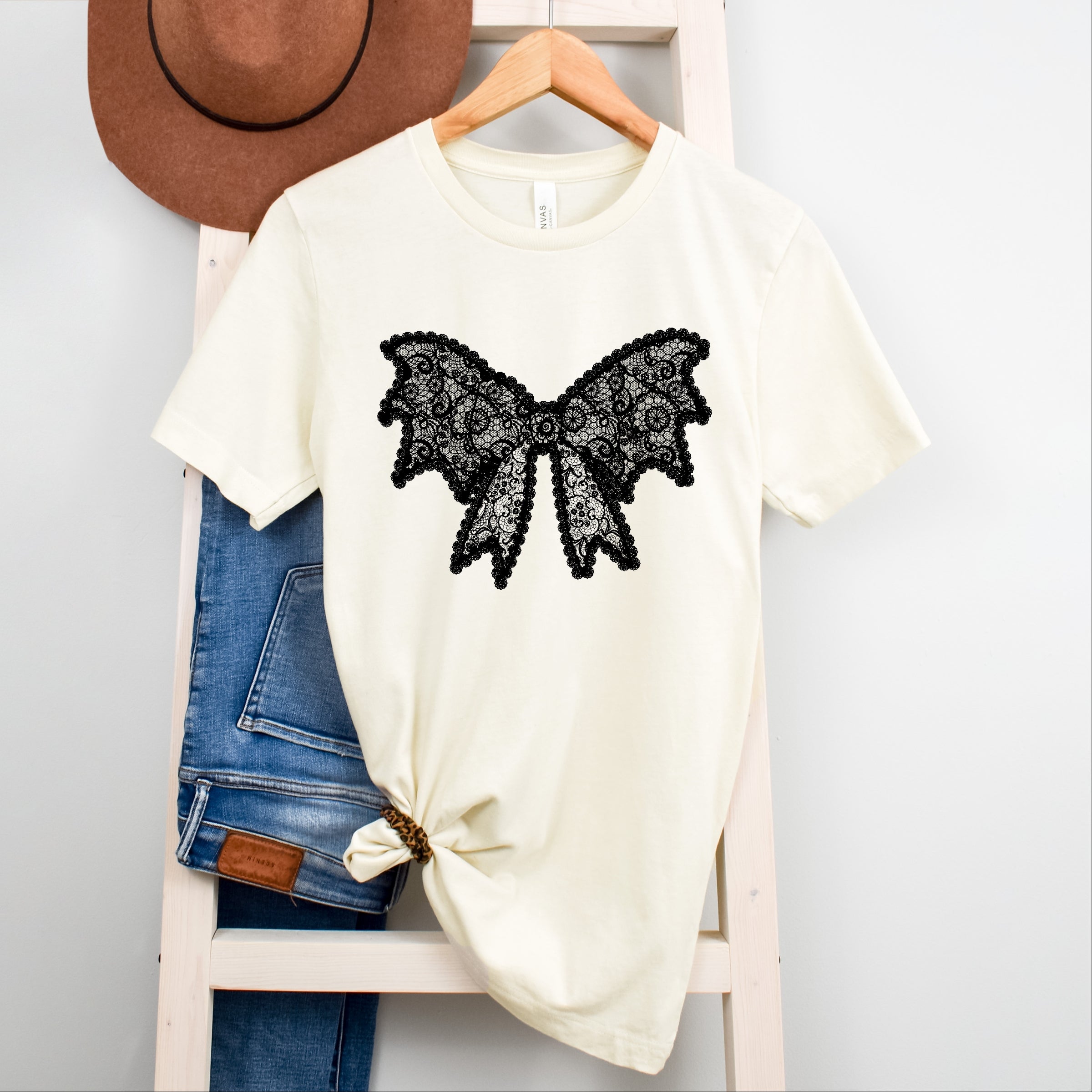Lace Bow - Women's Short Sleeve Graphic T-Shirt