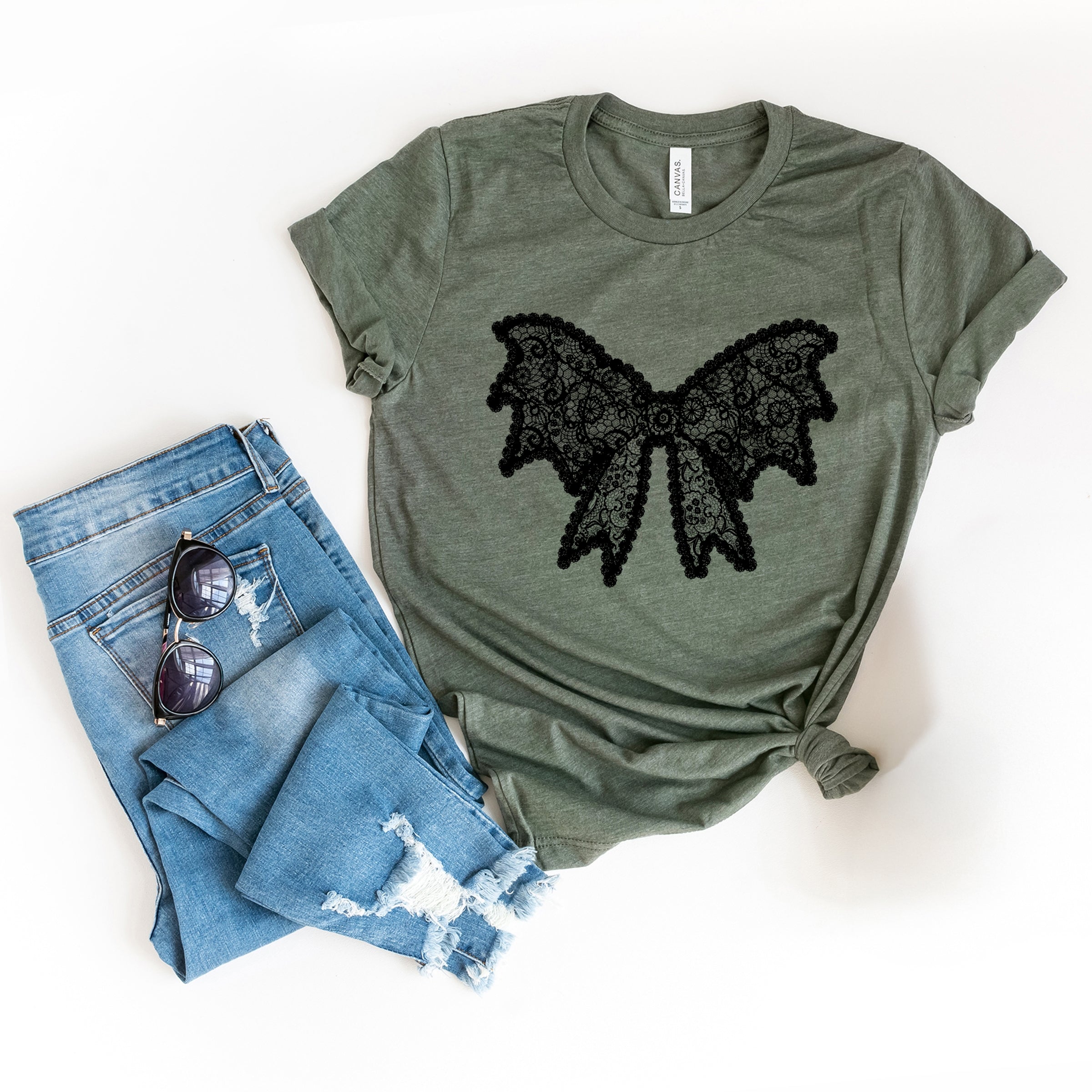 Lace Bow - Women's Short Sleeve Graphic T-Shirt