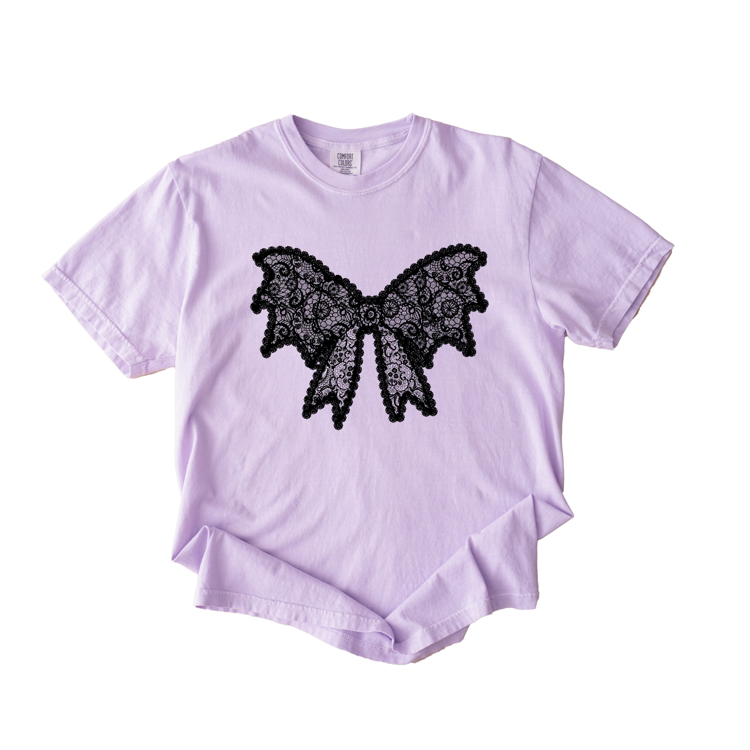 Lace Bow - Women's Garment Dyed Graphic T-Shirt