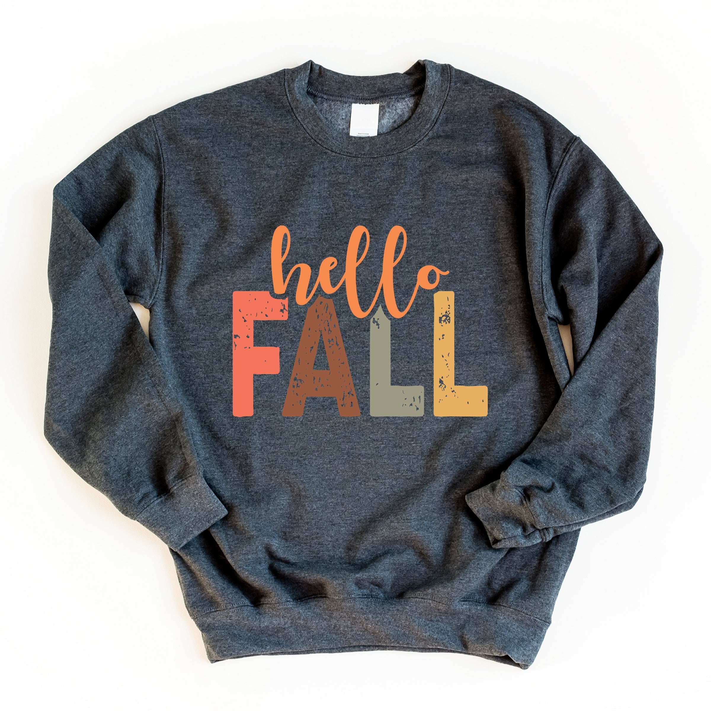 Hello Fall Cursive Block -  Women's Graphic Sweatshirt