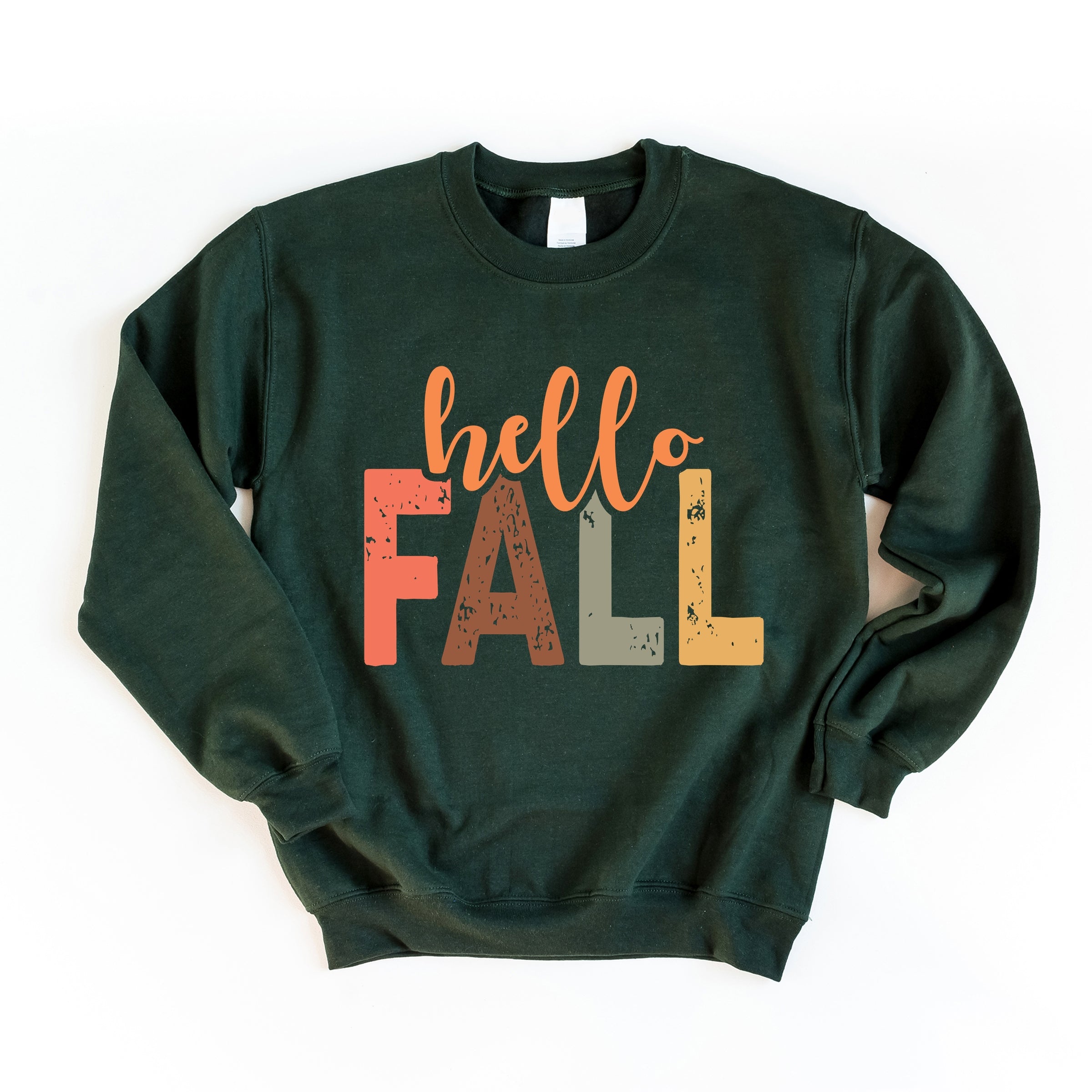 Hello Fall Cursive Block -  Women's Graphic Sweatshirt