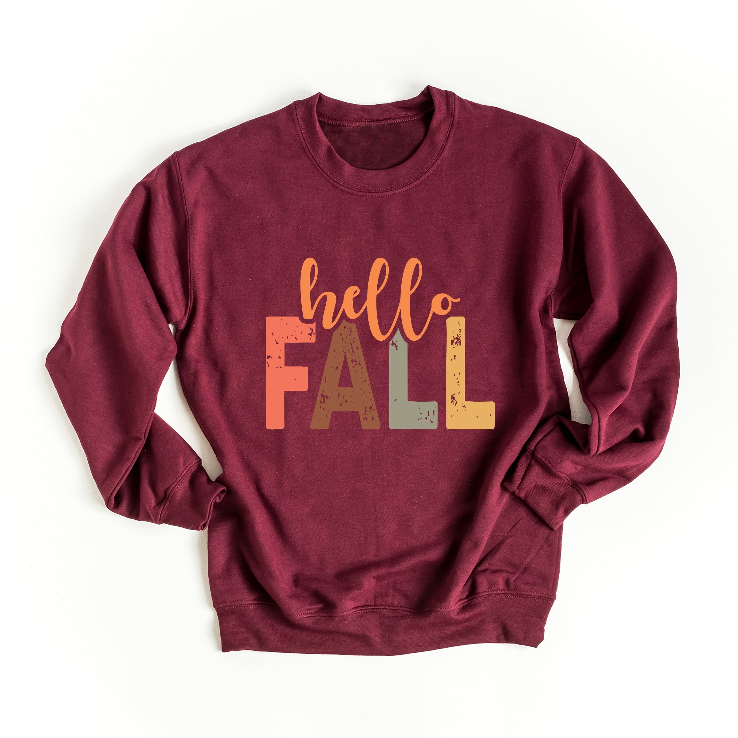 Hello Fall Cursive Block -  Women's Graphic Sweatshirt