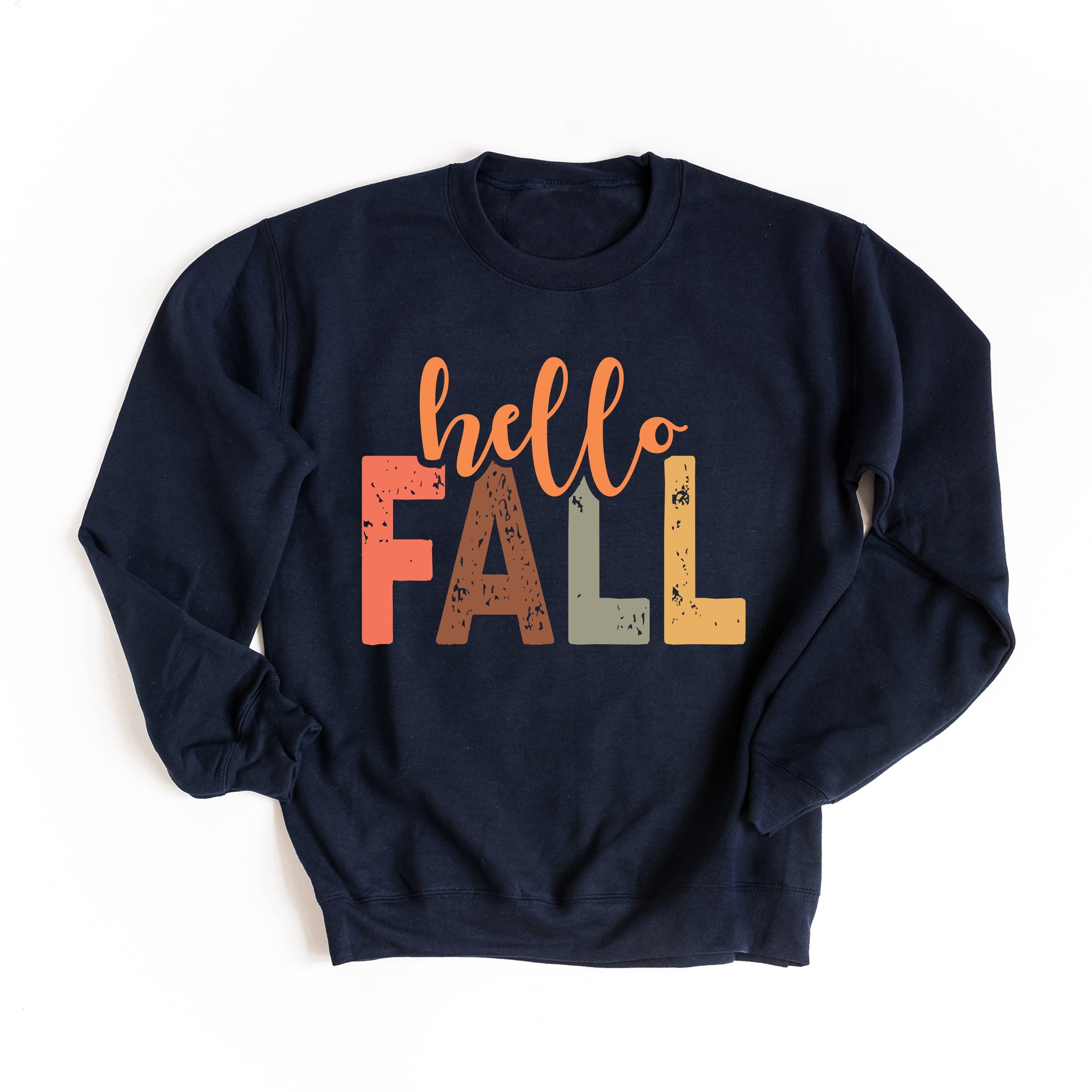 Hello Fall Cursive Block -  Women's Graphic Sweatshirt