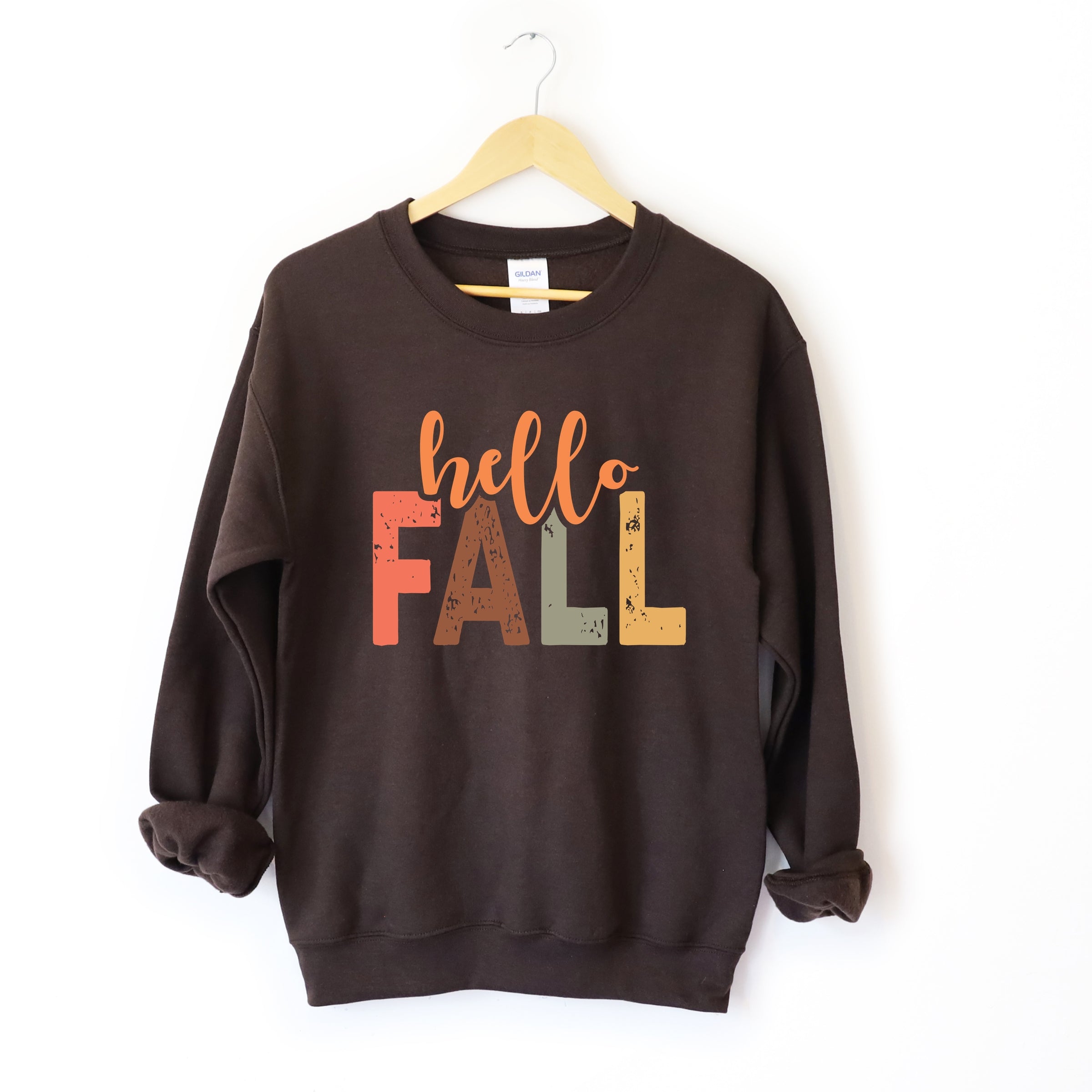 Hello Fall Cursive Block -  Women's Graphic Sweatshirt