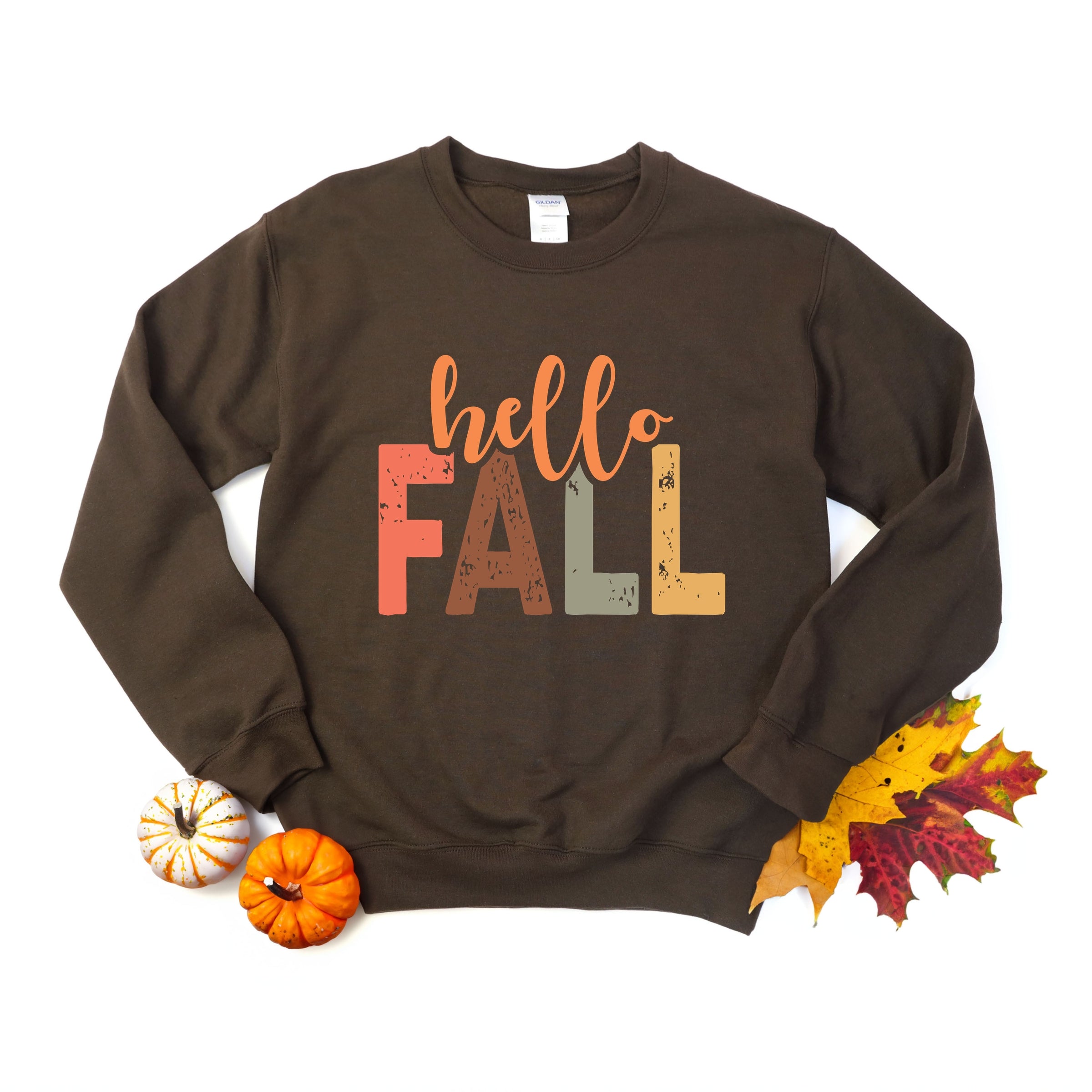 Hello Fall Cursive Block -  Women's Graphic Sweatshirt