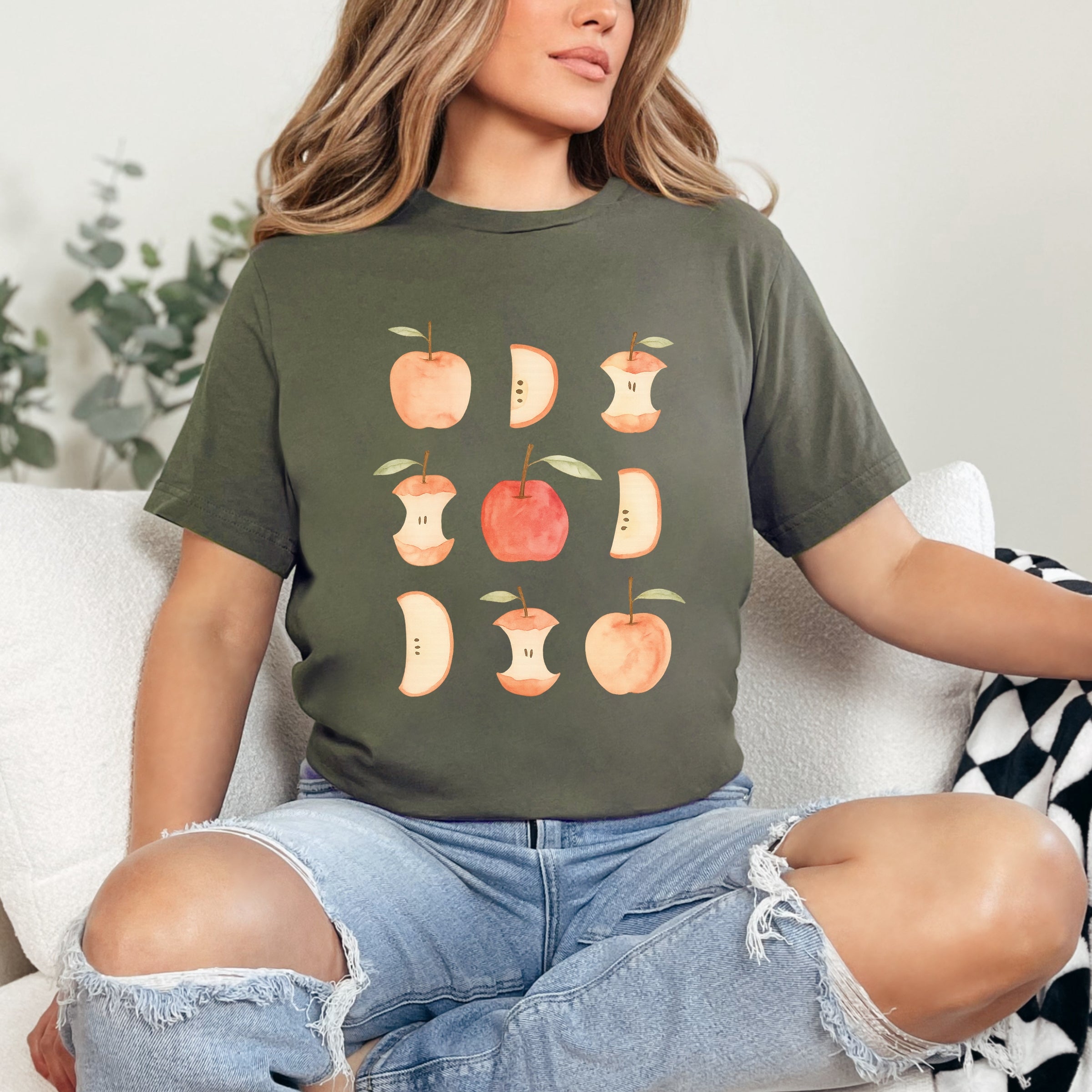 Watercolor Apple Chart shirt design - Short Sleeve Tee