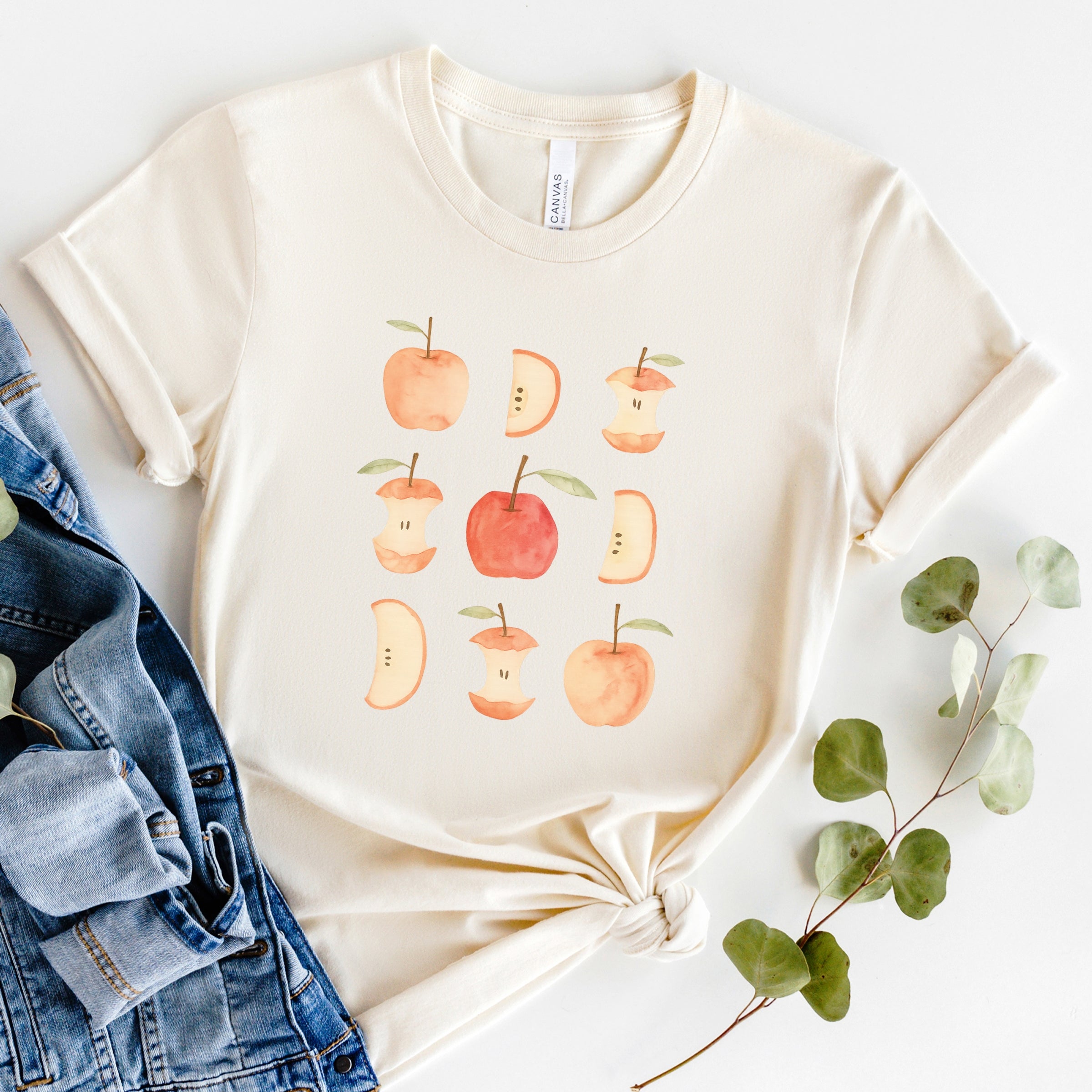 Watercolor Apple Chart shirt design - Short Sleeve Tee