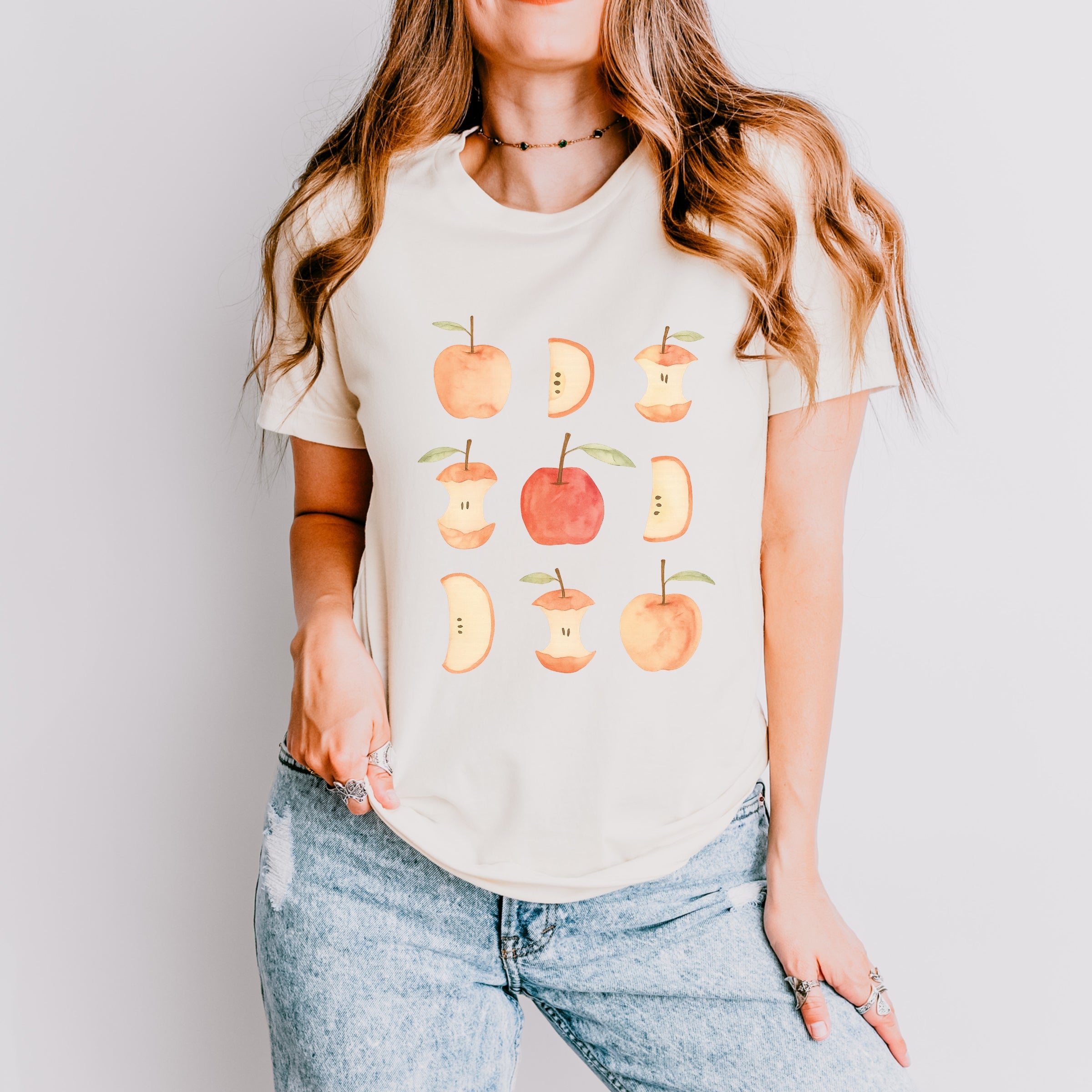 Watercolor Apple Chart shirt design - Short Sleeve Tee